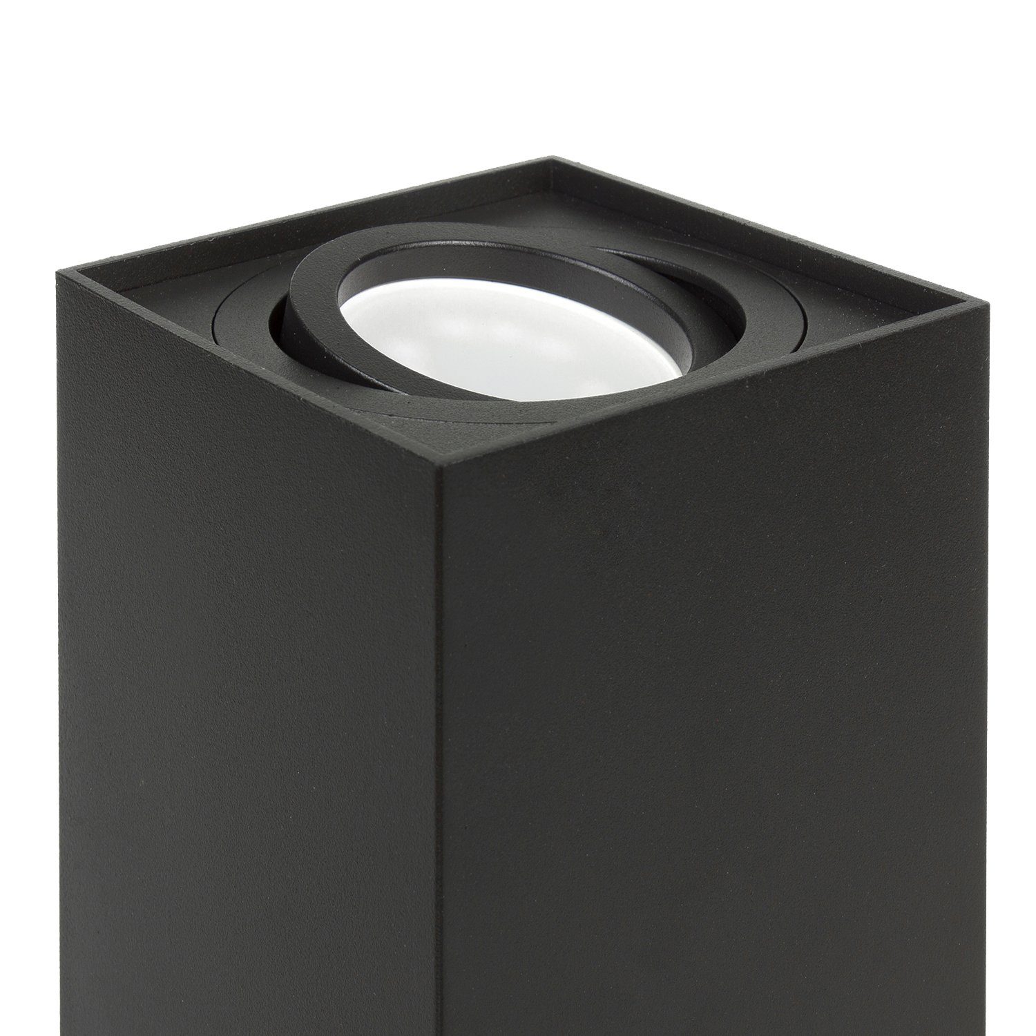 Schwarz LED GU10 Deckenaufbauleuchte Deckenlampe Aufbaustrahler MCE426 Maclean mit Fassung B, Eckig,