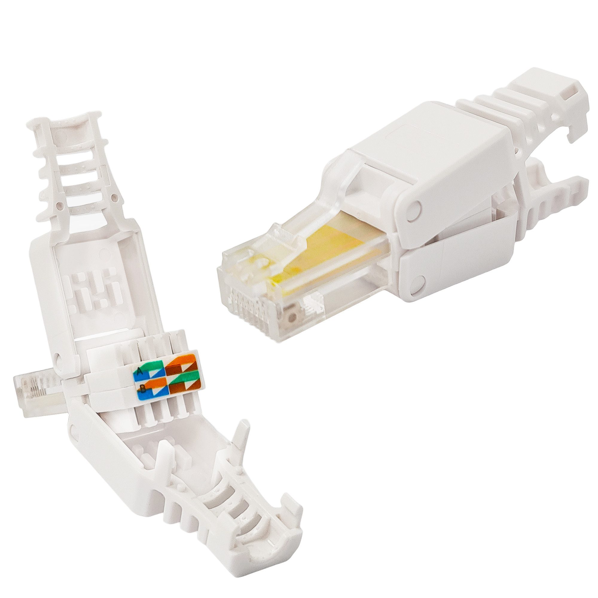 PremiumX 10x Netzwerkstecker RJ45 für CAT5e für Verlegekabel werkzeuglos Netzwerk-Adapter