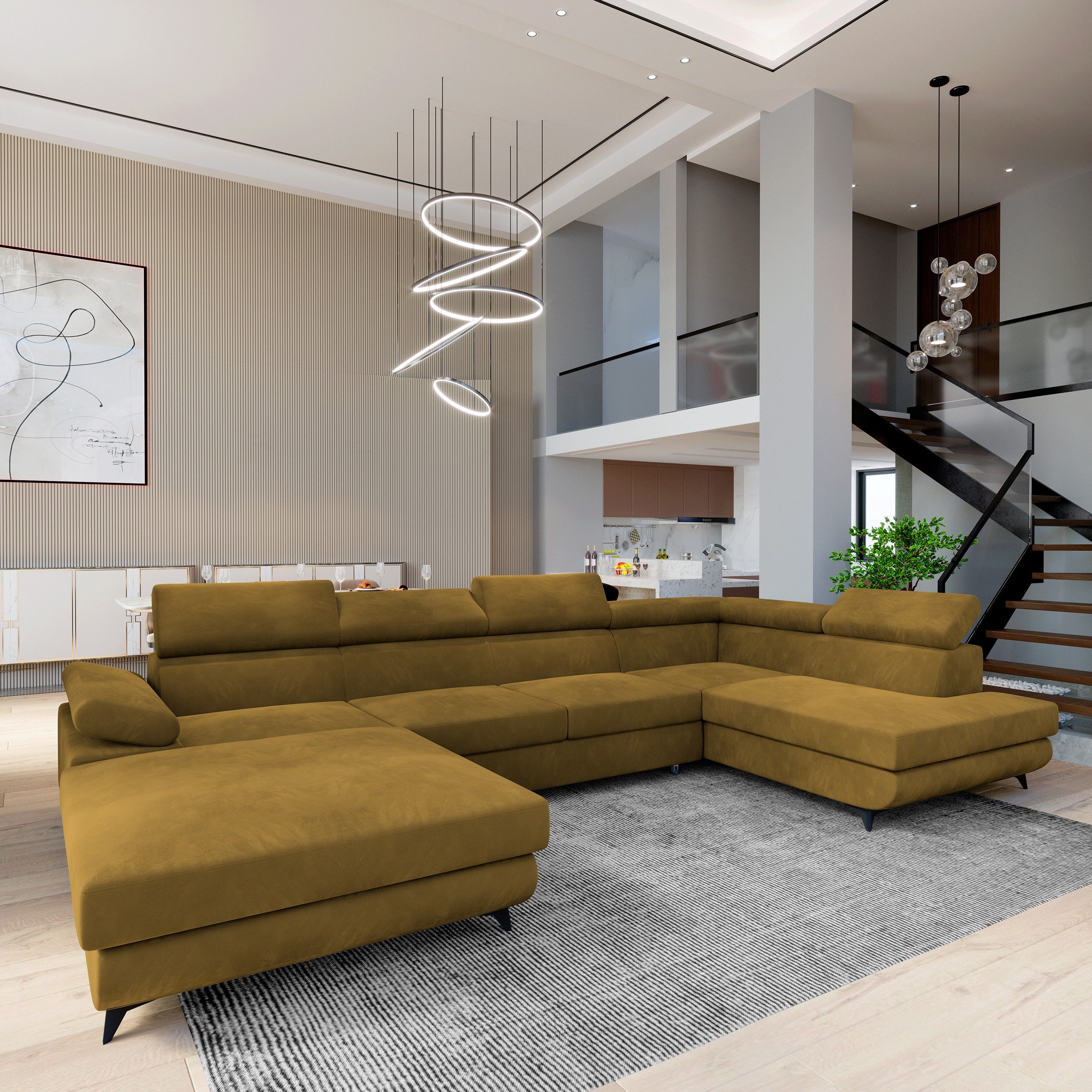 Masseno Ecksofa RUBANO mit Schlaffunktion U-Form, günstig online kaufen