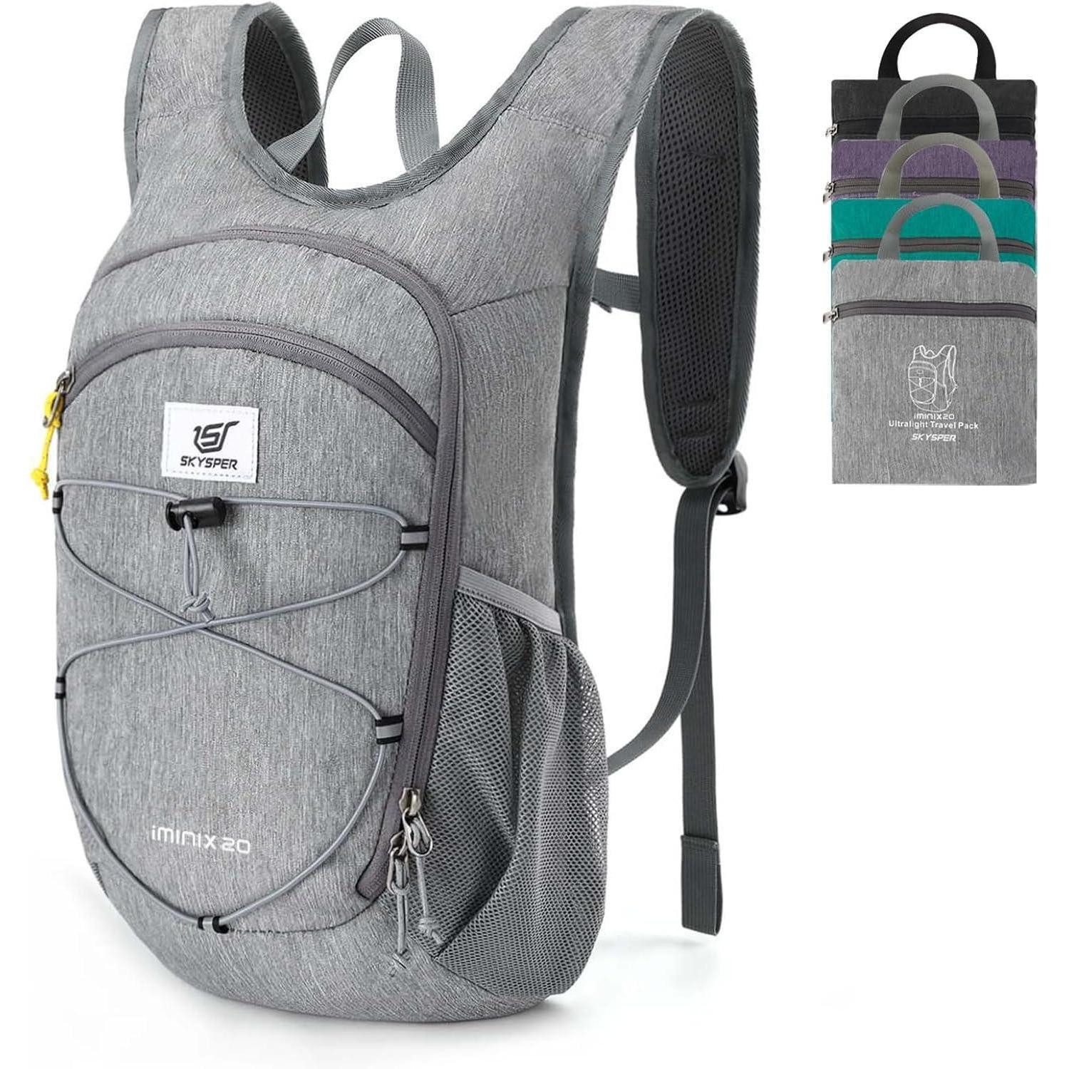 LuxusKollektion Tagesrucksack Rucksack 15L Tagesrucksack Wanderrucksack Damen Herren 20Liter Grau