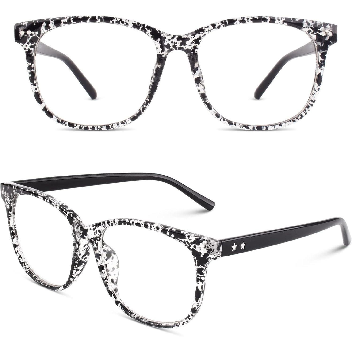 LuxusKollektion Retrosonnenbrille Damen Herren Nerdbrille 80er Jahre Style Oversized Klarglas