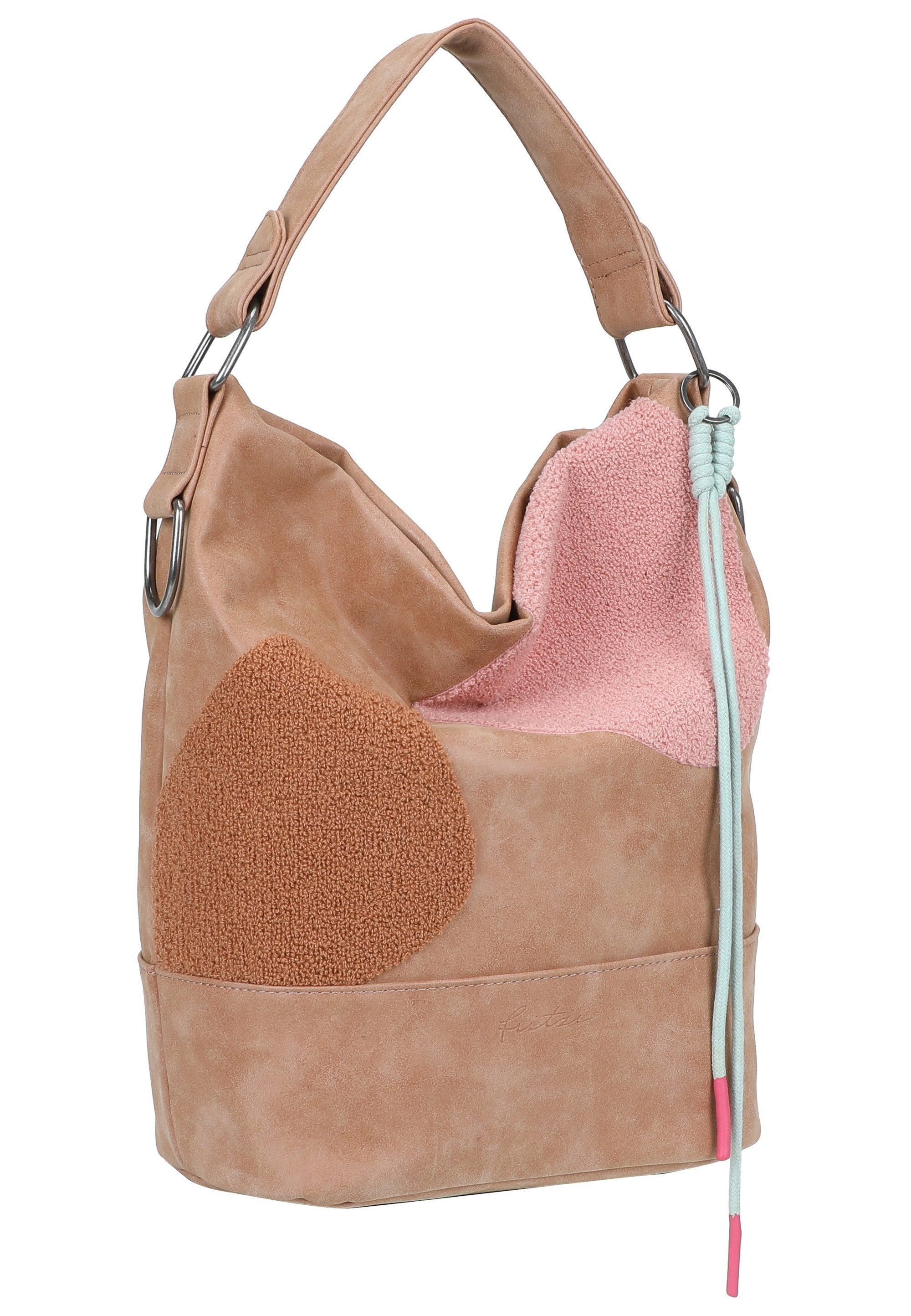 Fritzi aus Preußen Schultertasche Olga Limited Happy Flocked Jive Soft Berry, mit moderner Flockung