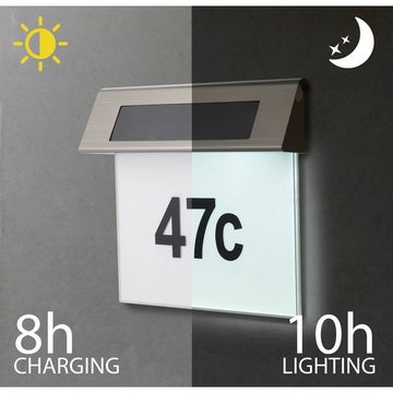Sygonix LED Solarleuchte Hausnummern-Solarbeleuchtung, Automatische Abschaltung, Mit Dämmerungsfunktion, Mit Sensor
