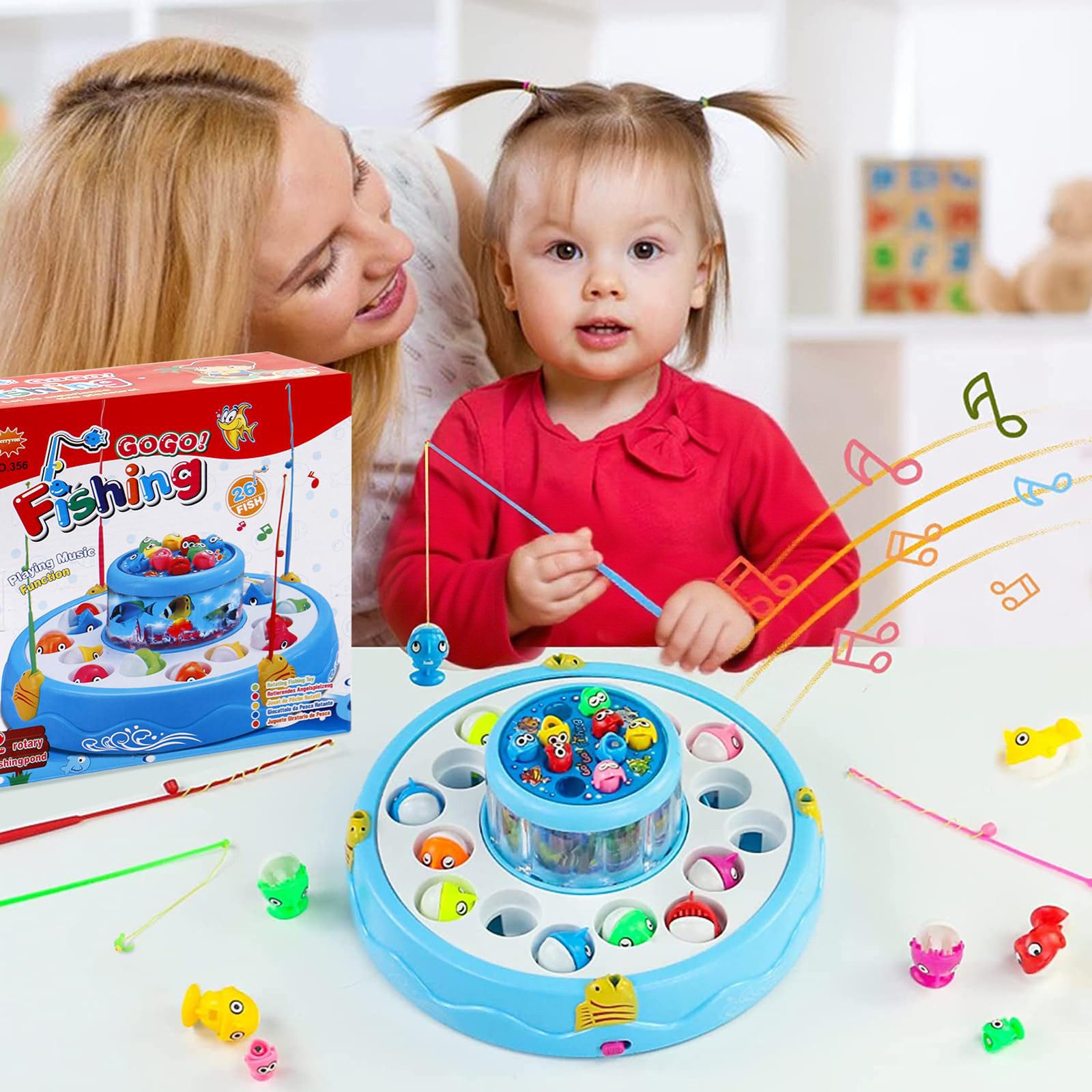 CLTYQ Lernspielzeug Magnetische Angelspiel Montessori Spielzeug ab 3 Jahre, Fische Angeln Spiele Spielzeug für Junge und Mädchen – Bild 4 von 5