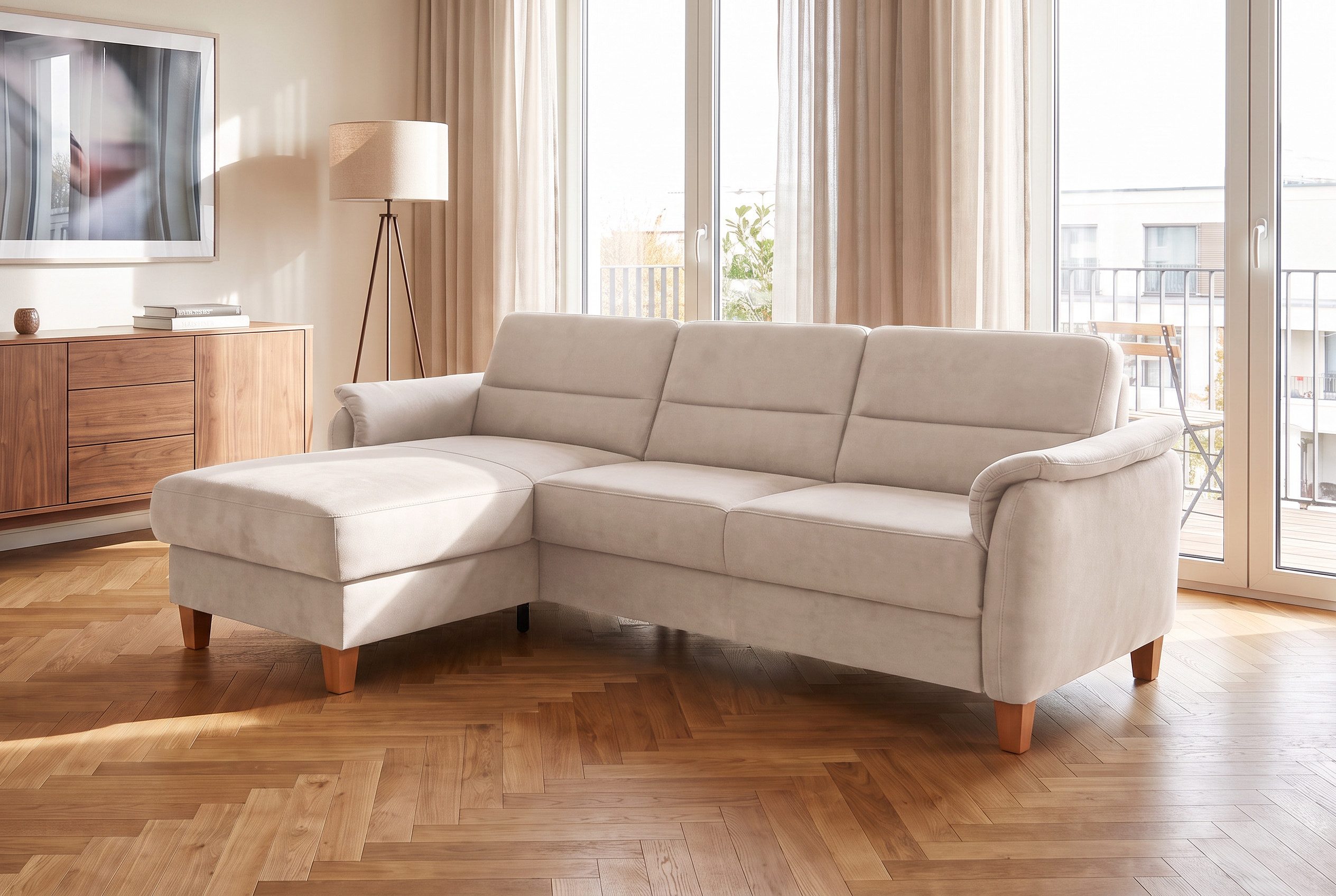 Home affaire Ecksofa Palmera L-Form, B: 244 cm - OTTO. Verlässliche Qualität., optional Schlaffunktion & Bettkasten, Federkern