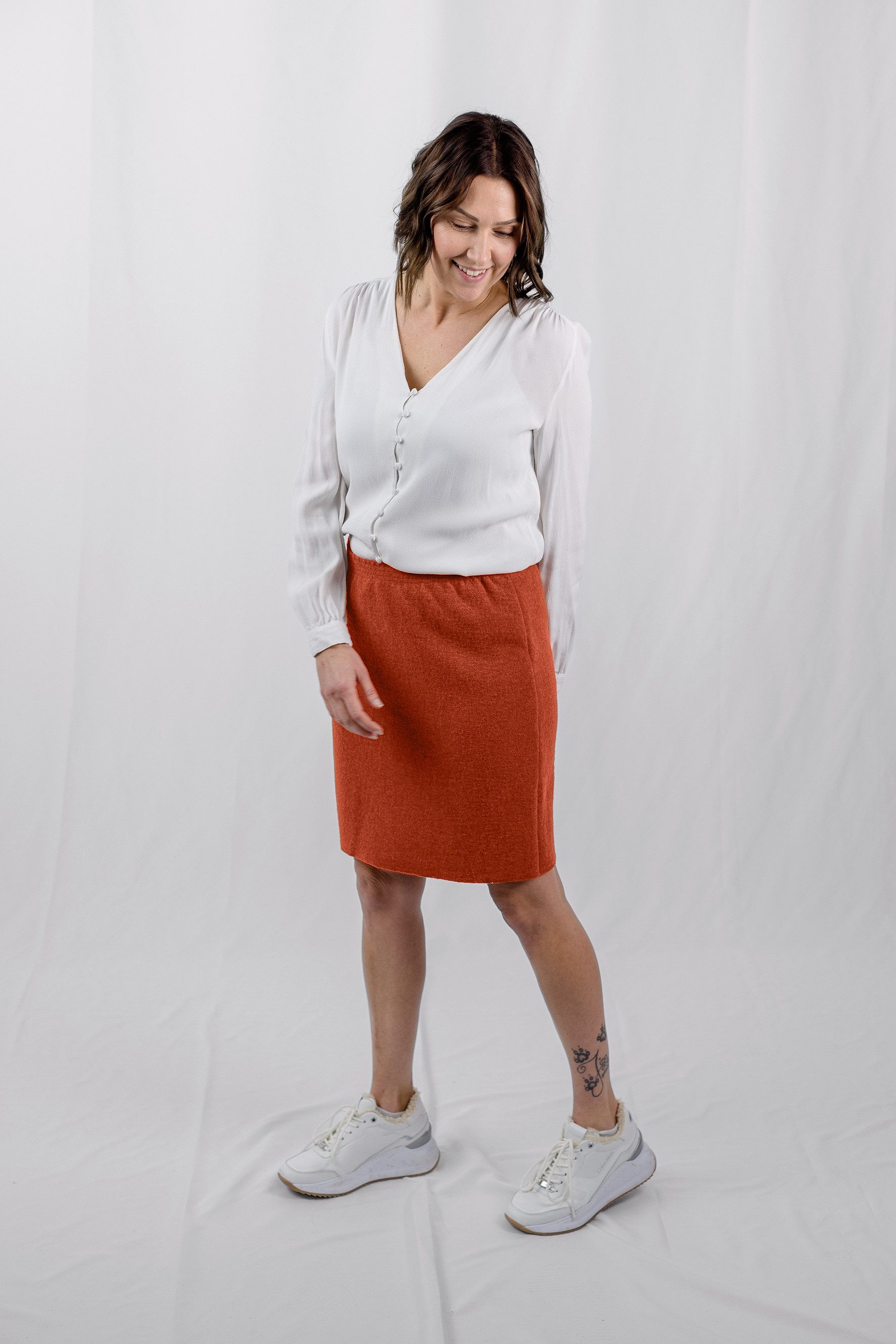 Engel Naturkleidung A-Linien-Rock Damen-Rock, Walk Seitennähte mit Overlock, Ton in Ton