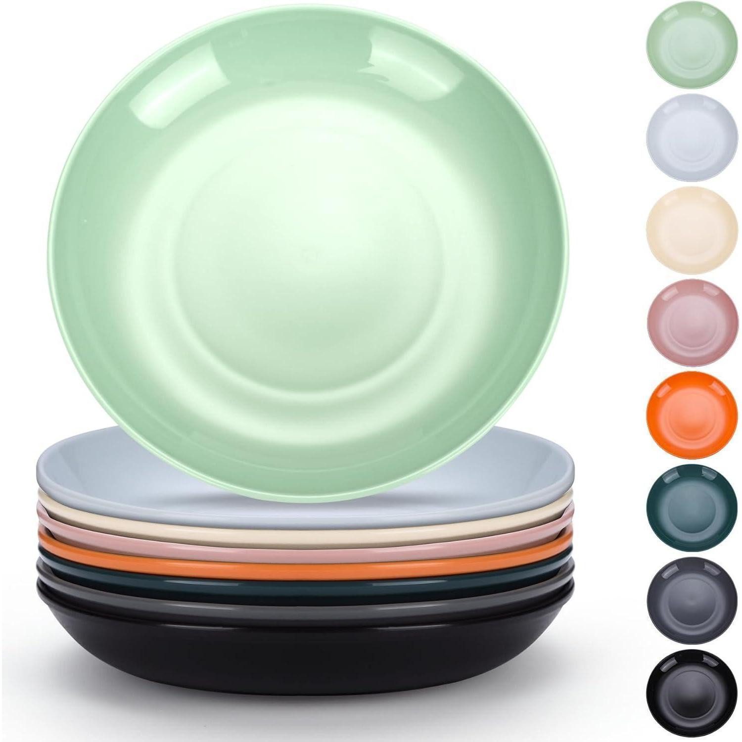 LuxusKollektion Plastikteller Teller Kunststoff Set 8er 24cm Unzerbrechlich 1 mutil Farbe 24cm
