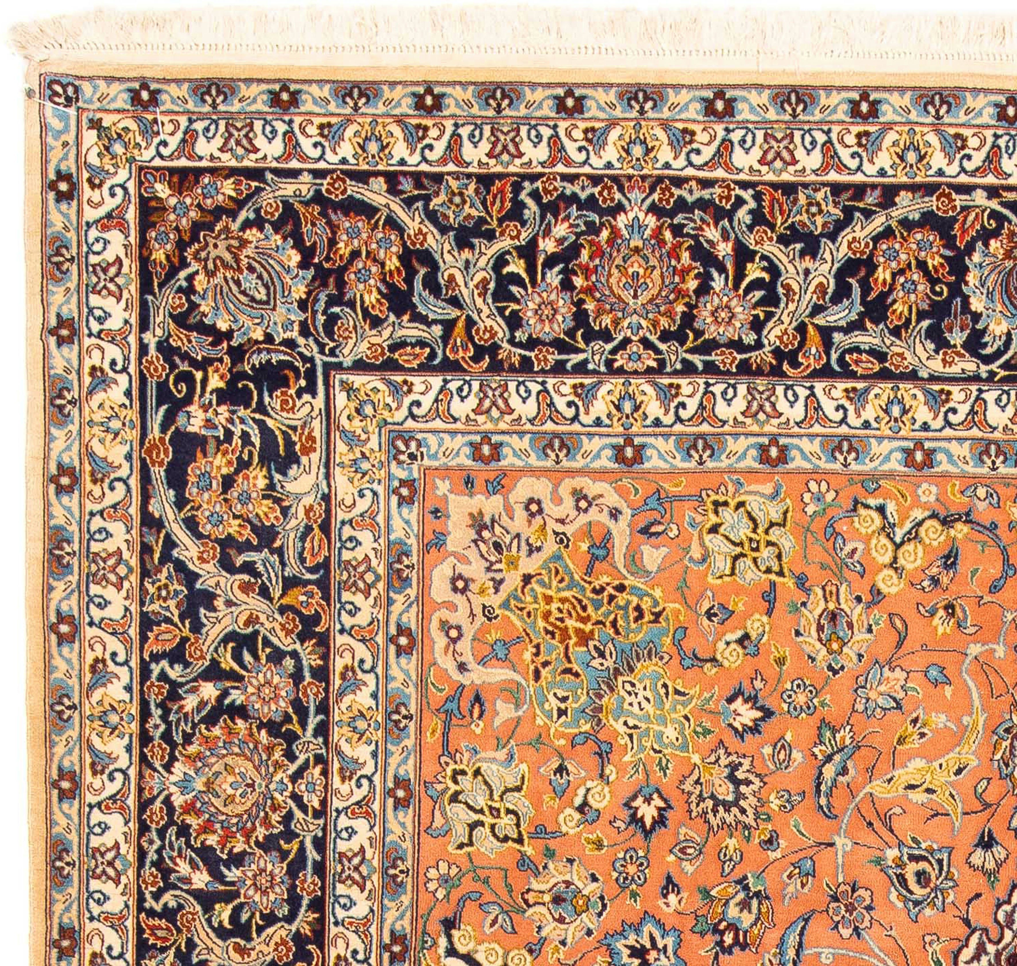 mit Zertifikat Isfahan 302 - Orientteppich mm, Handgeknüpft, cm 202 Perser Höhe: - Einzelstück - Premium Wohnzimmer, morgenland, braun, 6 x rechteckig, -