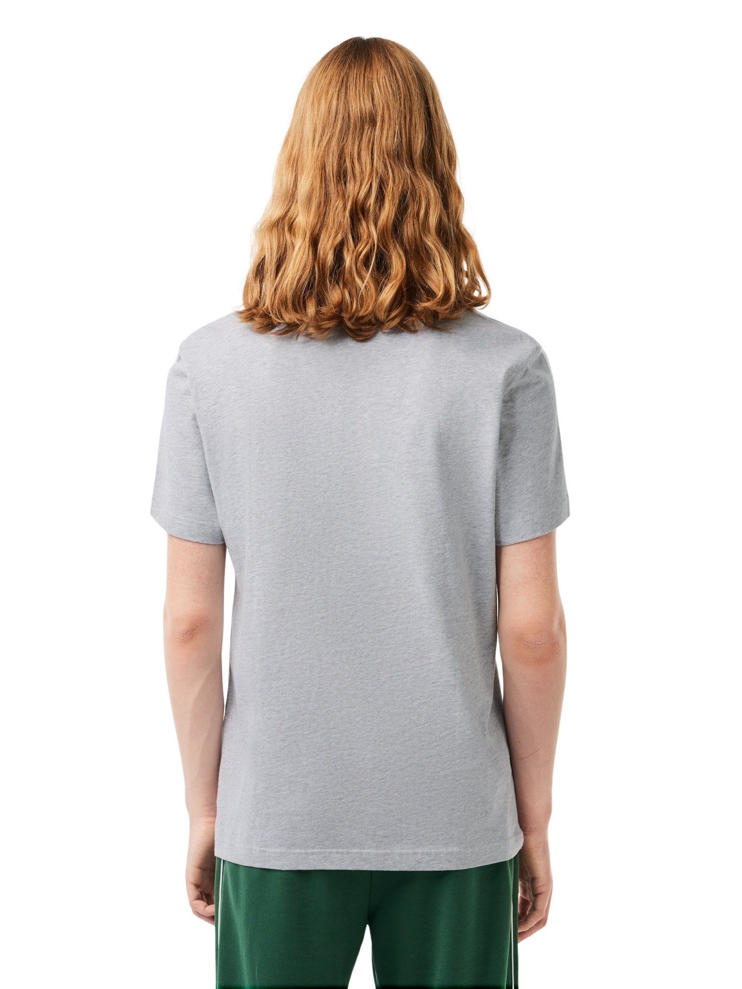 Lacoste T-Shirt T-Shirt Kurzarmshirt mit Rundhalsausschnitt hellgrau (1-tlg) und