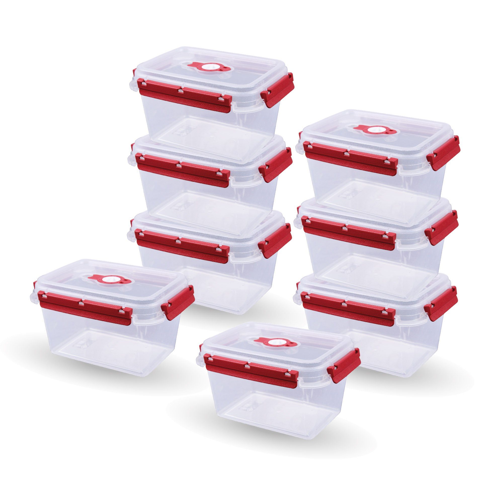 Tontarelli Frischhaltedose Lunchbox 1,5 L, Kunststoff, (8-tlg), Vorratsdose für Lebensmittel - Aufbewahrungsbox luftdicht - Meal Prep
