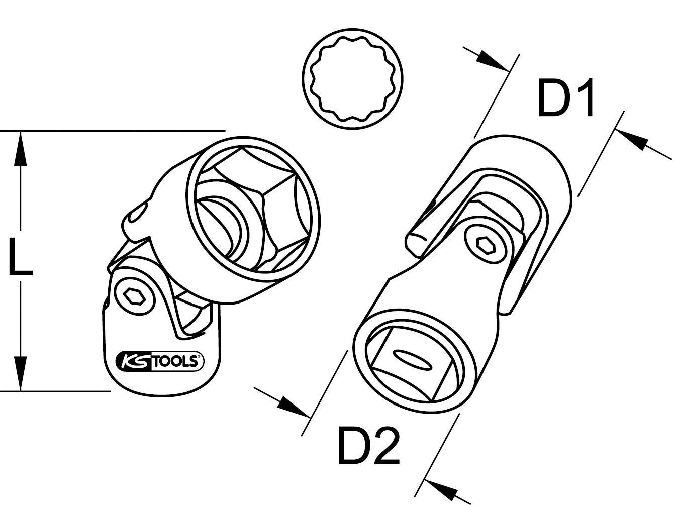 Thumbnail - KS Tools Stecknuss 3/8" 12-kant-Stecknuss mit Gelenk, 11mm