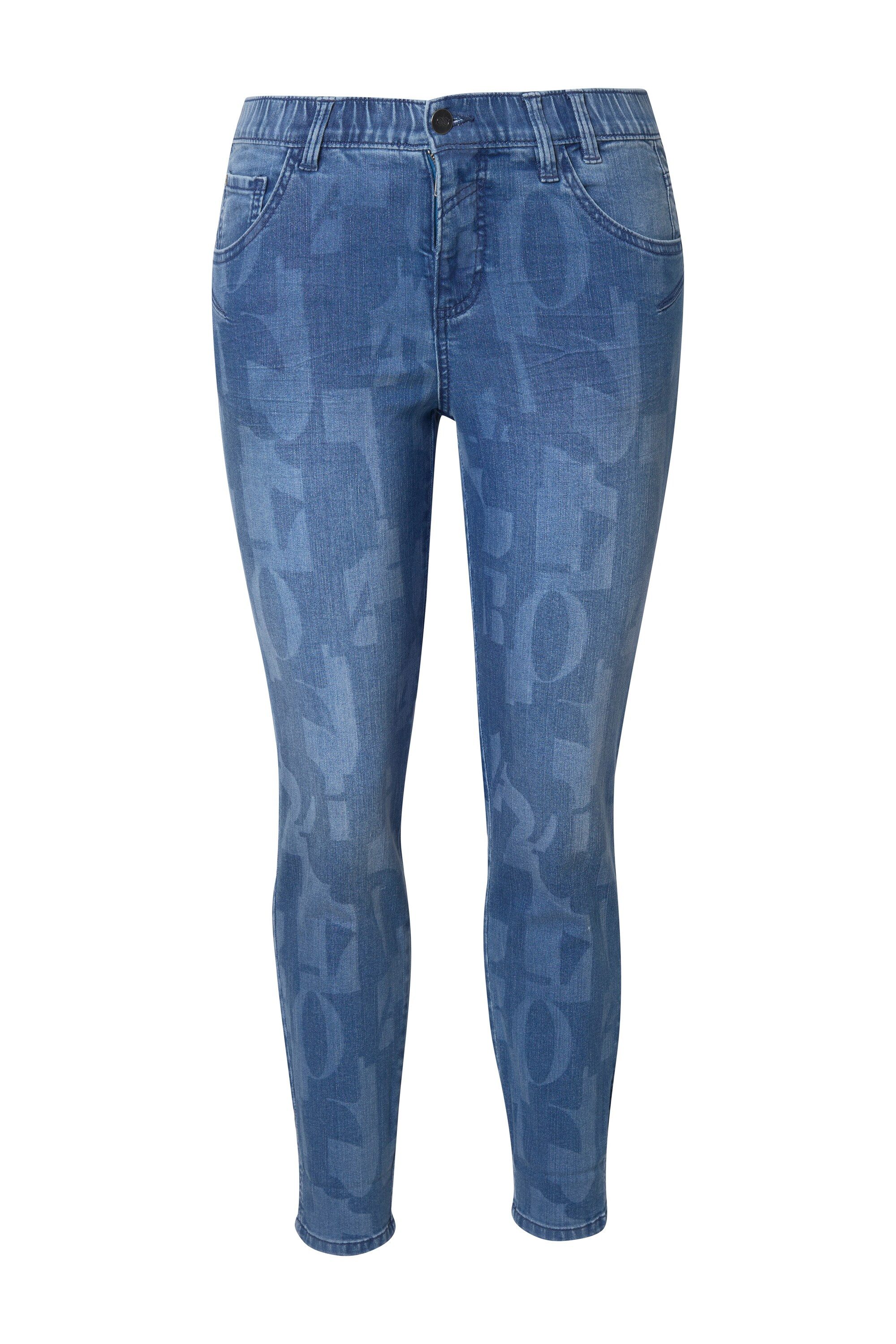 Laurasøn Röhrenjeans Slim-Jeans Laserdruck 5-Pocket