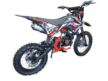 KXD Dirt-Bike 125cc Dirtbike Cross Pitbike Crossbike KXD 609 17/14 Zoll Licht Rot