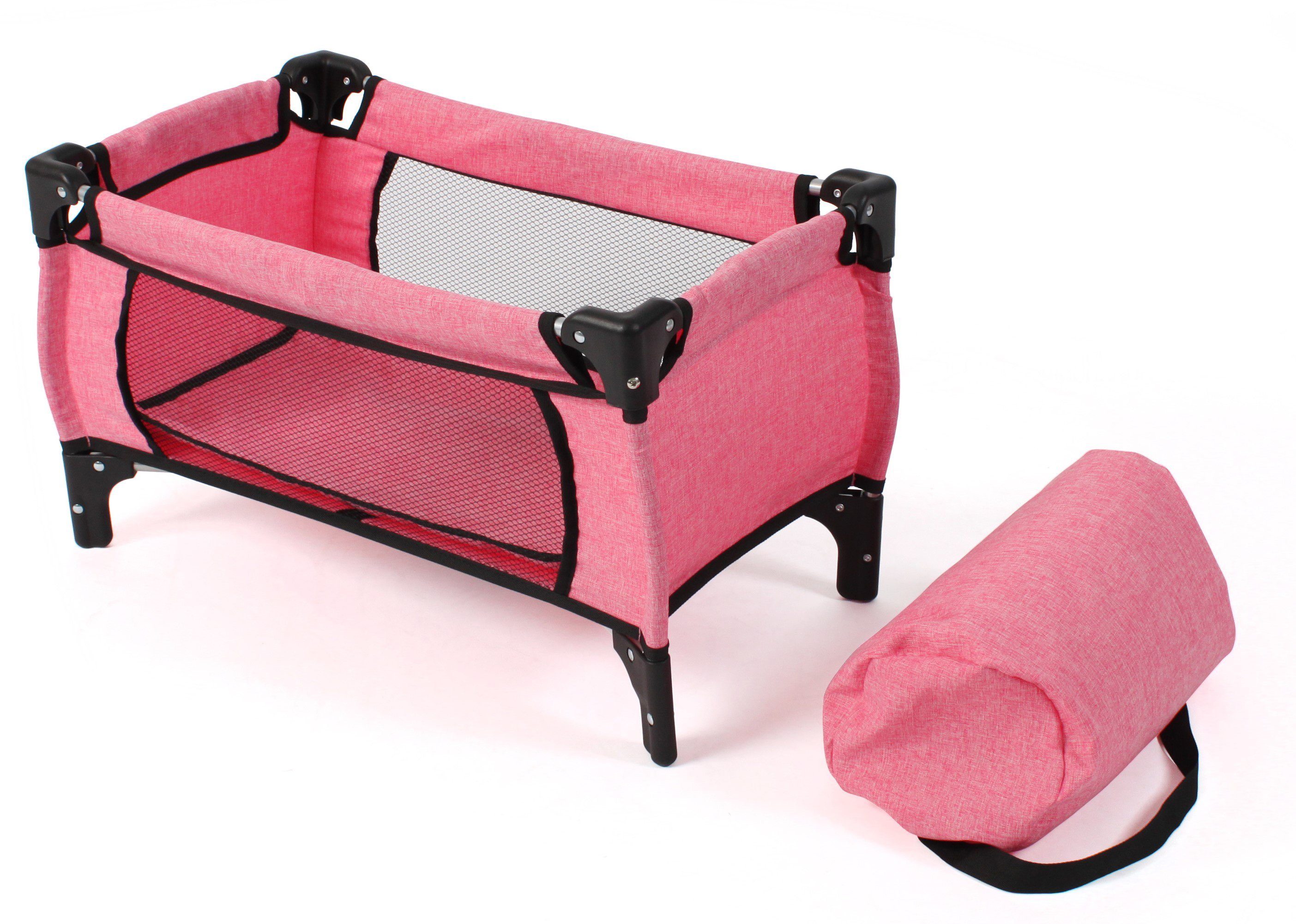 CHIC2000 Puppenbett Deluxe, Melange Pink, mit Tragetasche