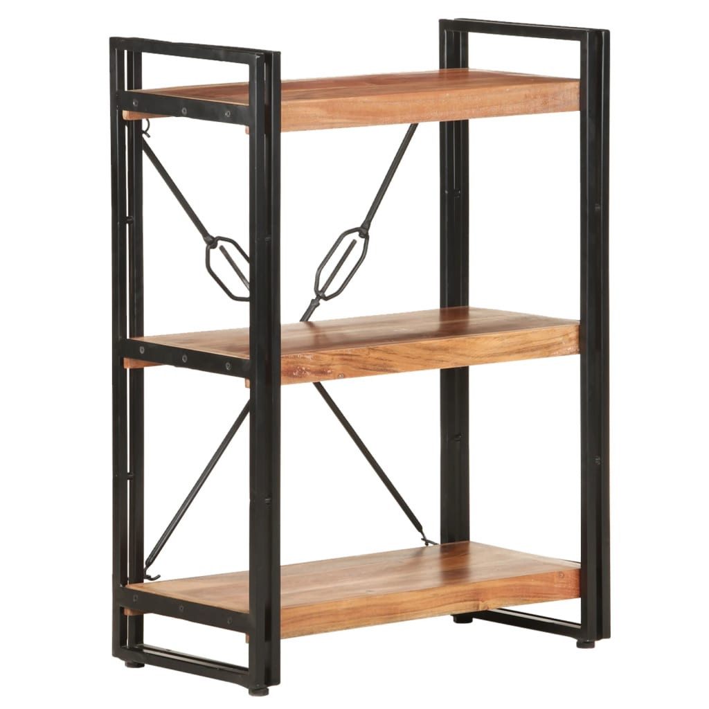 vidaXL Bücherregal NA Bücherregal aus massivem Akazienholz mit 3 Fächern 60x30x80 cm für