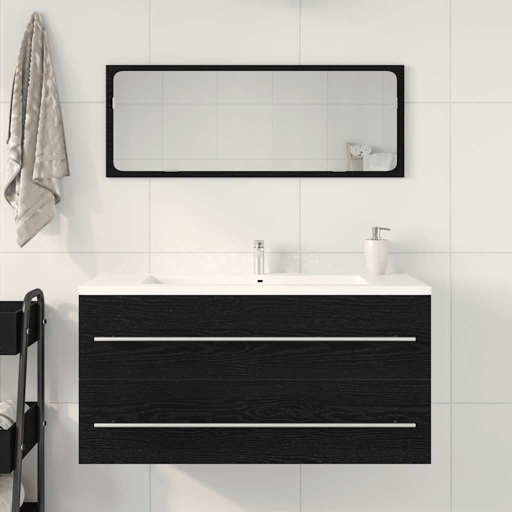 vidaXL Badezimmer-Set Waschbeckenunterschrank Schwarz Eichen-Optik 100x38,5 günstig online kaufen