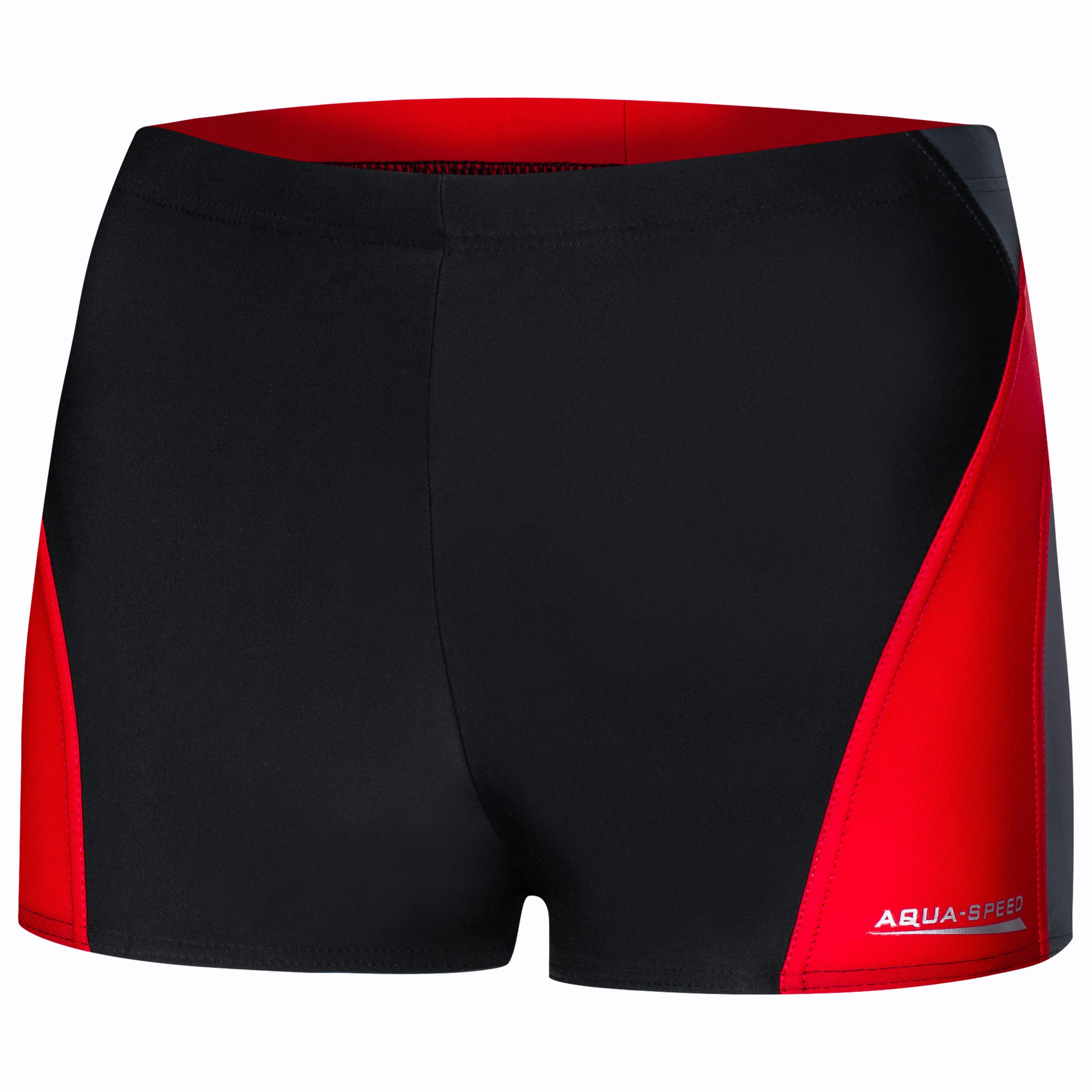 Aqua Speed Badehose für Herren Alex Badeboxer XXL große Größe Schwarz Grau Rot (Perfekt für ambitionierte Trainingsprogramme im Pool) Hohe Materialdichte für langfristige Formtreue