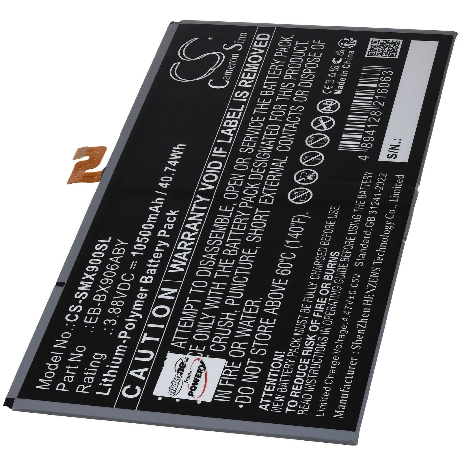 Powery Akku für Samsung Typ GH82-27843A Laptop-Akku 10500 mAh (3.88 V)