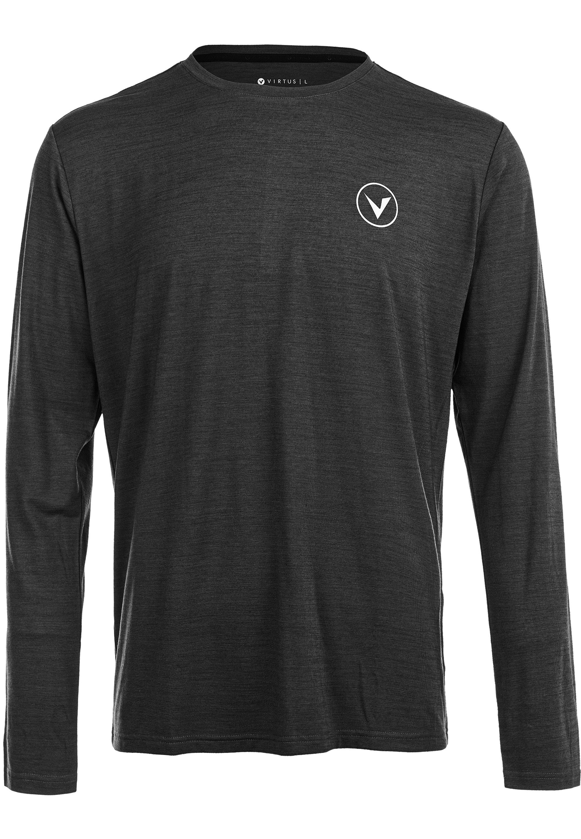 Virtus Langarmshirt JOKERS mit Quick M L/S (1-tlg) schwarz-meliert Dry-Technologie innovativer