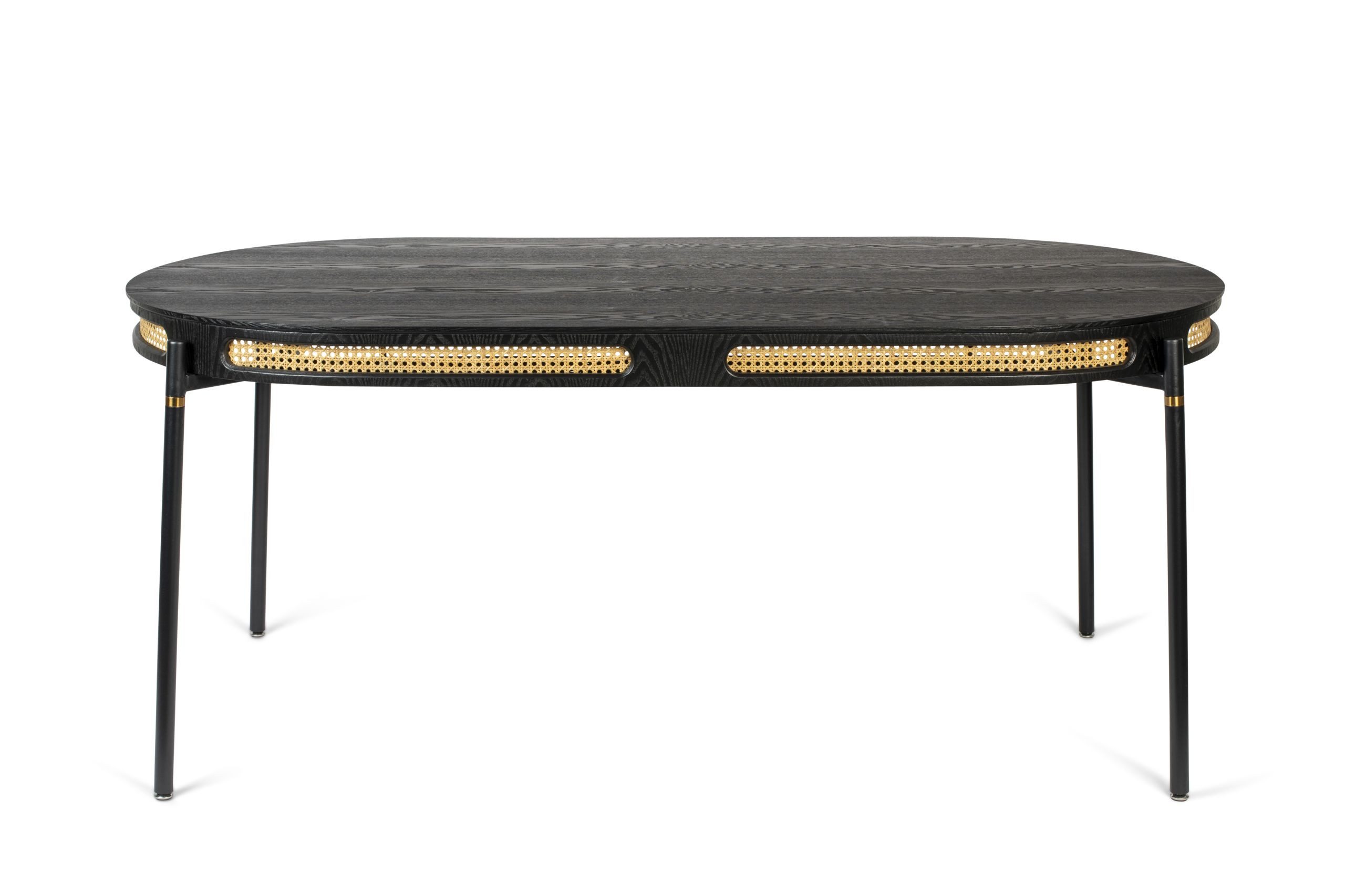 Bold Monkey Esstisch Esstisch Wiener Geflecht Don't Stop The Webbing Schwarz Gold Rattan