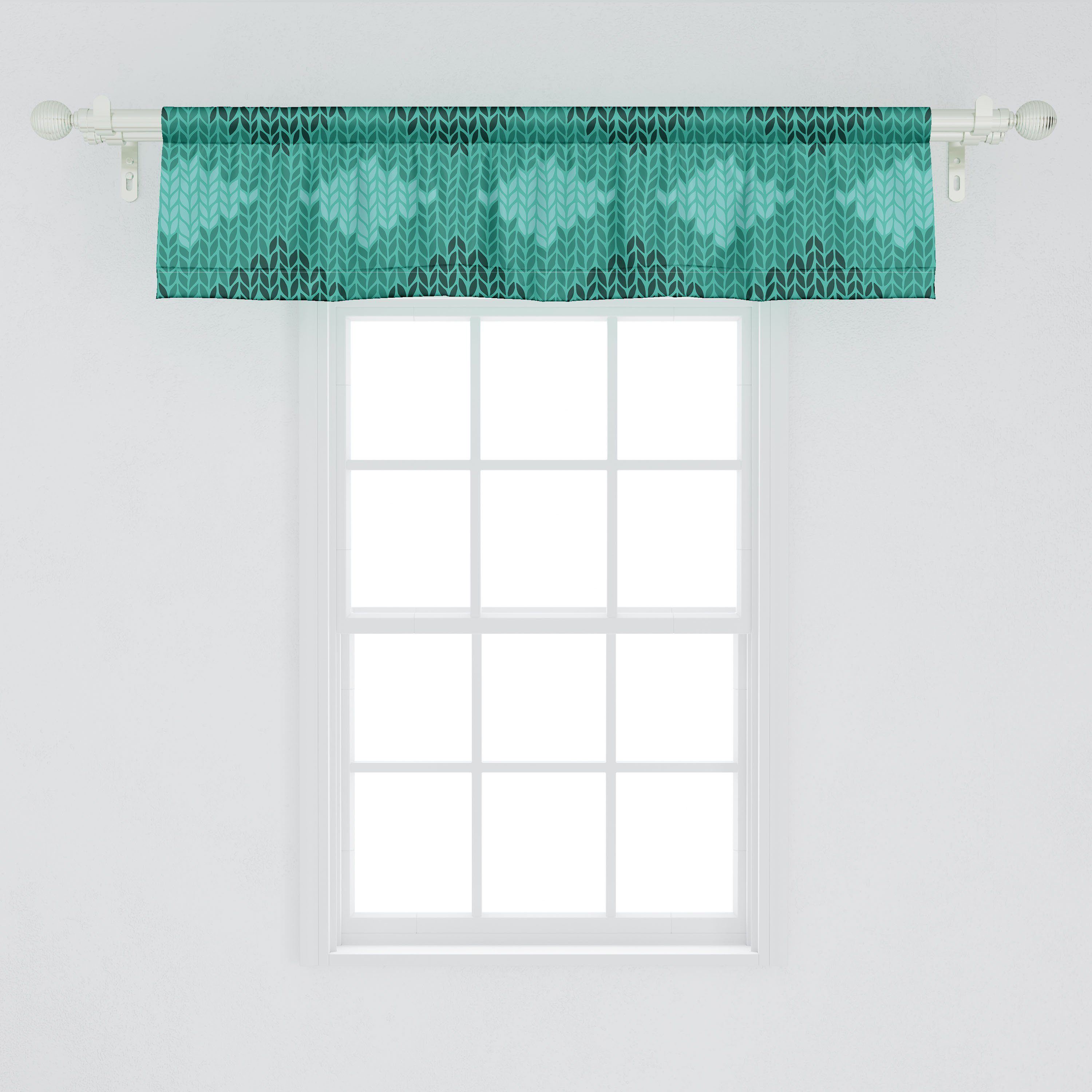 Scheibengardine Vorhang Volant für Abakuhaus, Microfaser, Weizen förmige Kunst Elemente Küche Stangentasche, mit Abstrakt Dekor Schlafzimmer