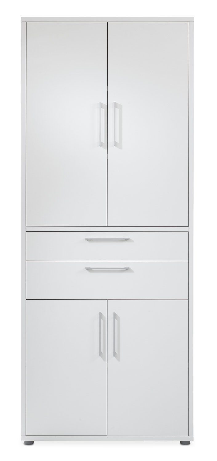 Tvilum Regalelement Tür-/Schubkasten-Set 4-teilig PRIMA, 84 x 105 cm, Weiß, mit 2 Türen und 2 Schubladen