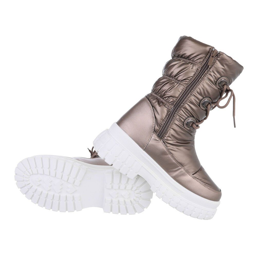 Ital-Design Damen Snowboots Freizeit Snowboots Blockabsatz Plateaustiefelet günstig online kaufen