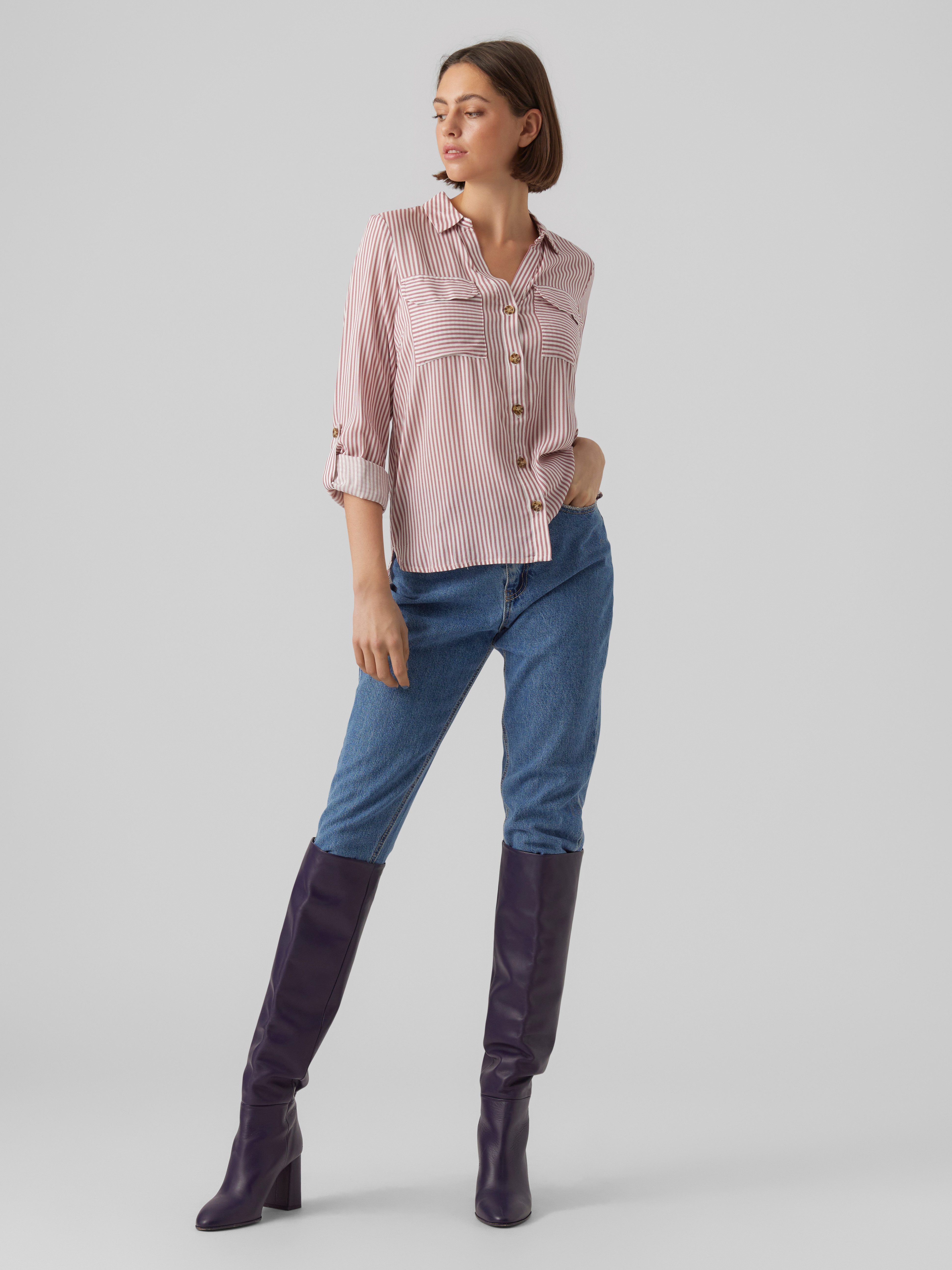 Vero Moda Hemdbluse VMBUMPY L/S SHIRT NEW WVN GA NOOS Viskose, regular fit