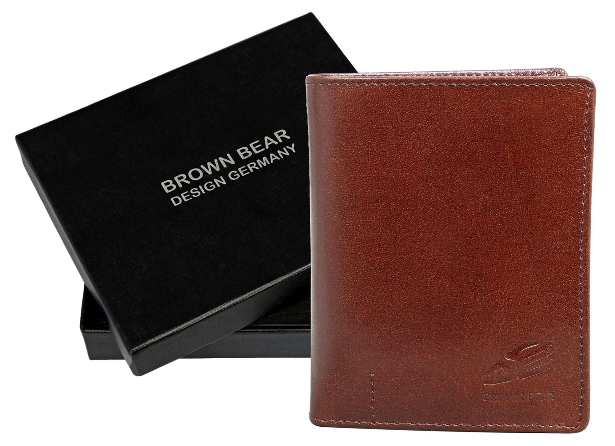 Brown Bear Geldbörse IBP Kartenfächer Echtleder, Reißverschlussinnenfach Schutz Toscana Braun 11 2051 Braun RFID Unisex Sichtfach