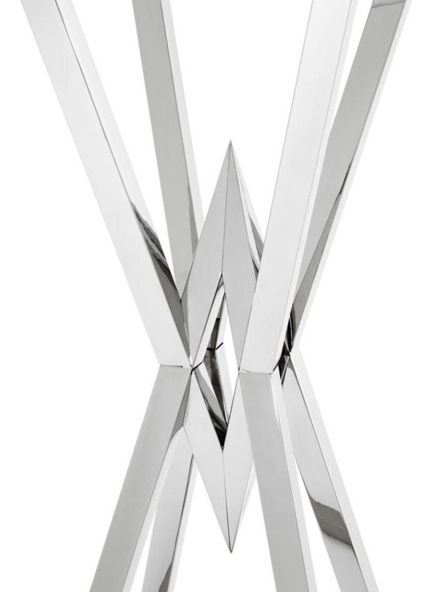 Casa Padrino Beistelltisch - Möbel Silber x Designer / Edelstahl Säule x cm 101 H. 35 Beistelltisch 35 Luxus Tisch