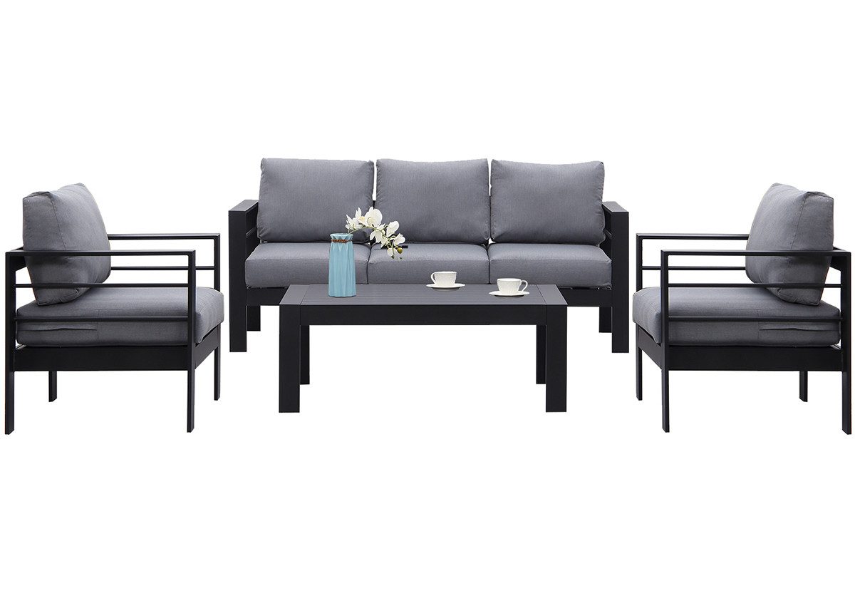 MeXo Gartenlounge-Set Gartenmöbel Set Aluminium Loungeset günstig online kaufen
