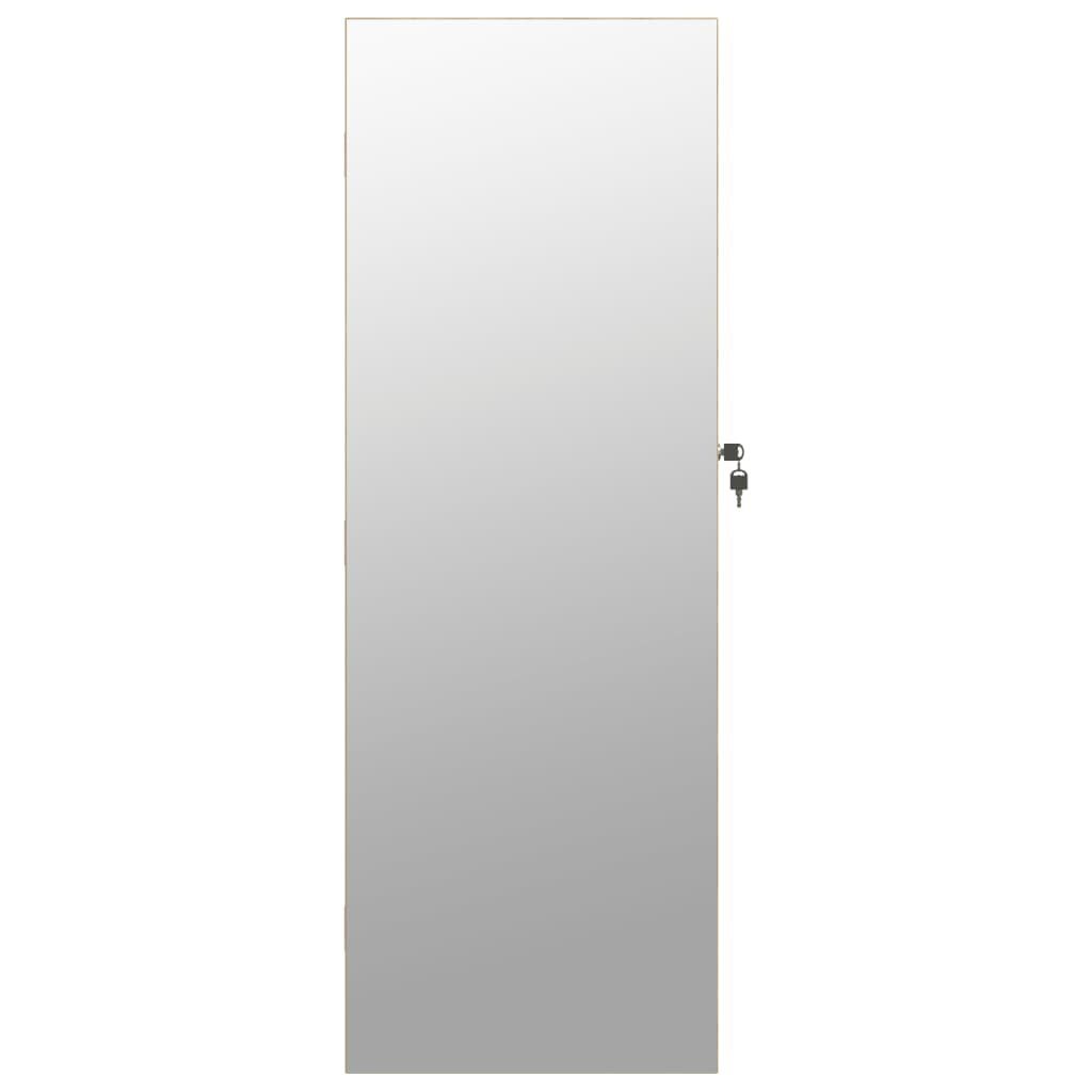 Braun Spiegel-Schmuckschrank (1-St) Spiegel | mit Braun Wandmontage vidaXL LED-Beleuchtung