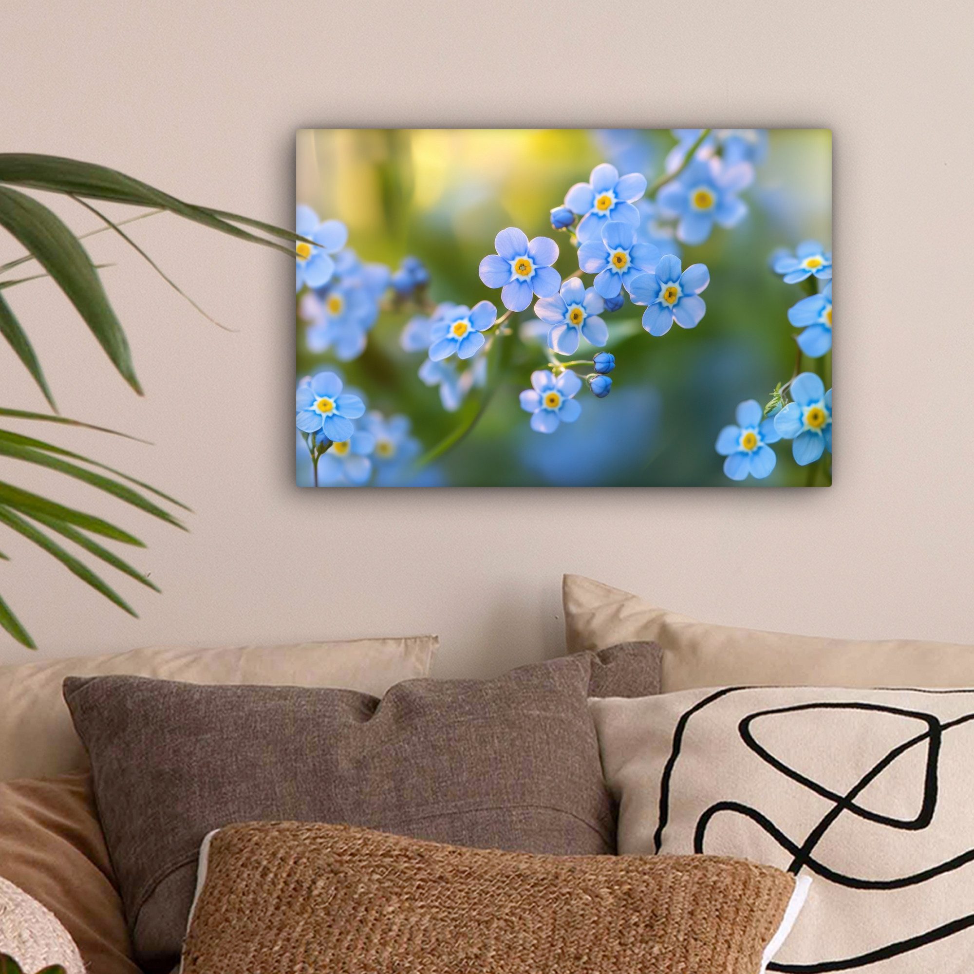 OneMillionCanvasses® Leinwandbild Blumen - Blau - günstig online kaufen