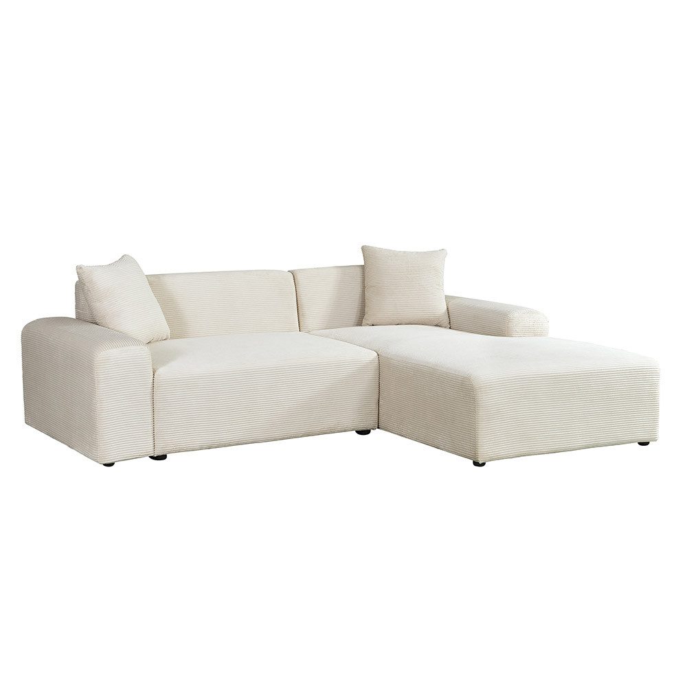 HOME DELUXE Ecksofa AMELIO - 240 x 71 x 178 cm, inkl. Zierkissen, Cordsofa günstig online kaufen
