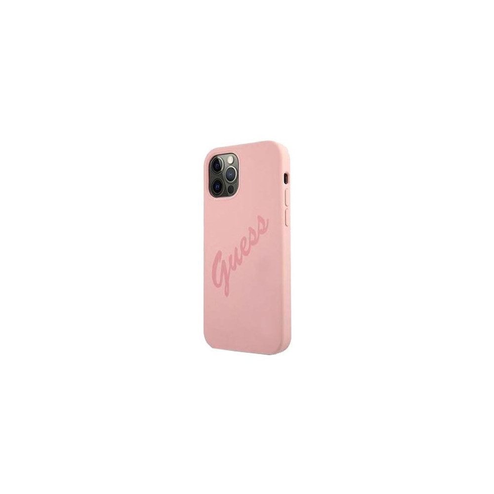 Guess Handyhülle GUESS Hard Cover Script Vintage Pink für iPhone 12/12 Pro iPhone 12 / 12 Pro