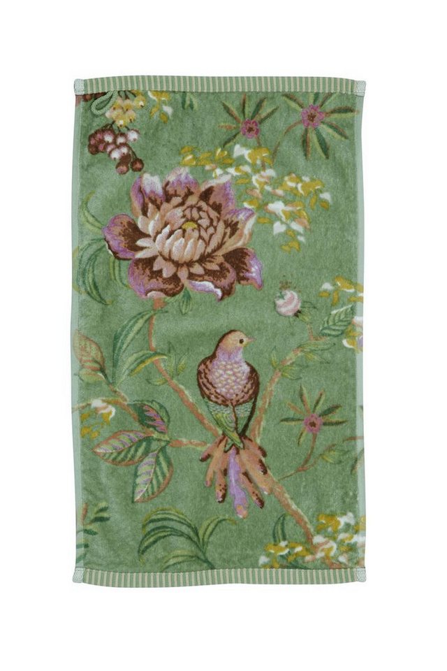 PiP Studio Gästehandtuch Secret Garden Gästehandtuch green 30x50cm (1 Stück), 100% Baumwolle (320895)