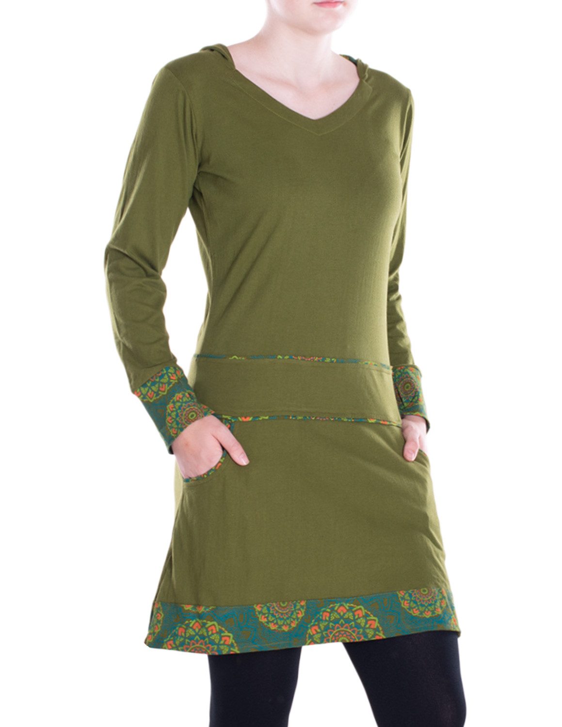 Vishes A-Linien-Kleid Damen Kleid Baumwolle Casual günstig online kaufen