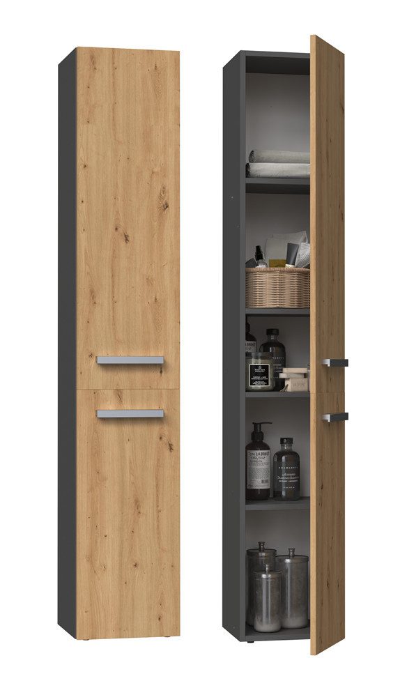 ibonto Hochschrank Badezimmerschrank mit langen Türen günstig online kaufen