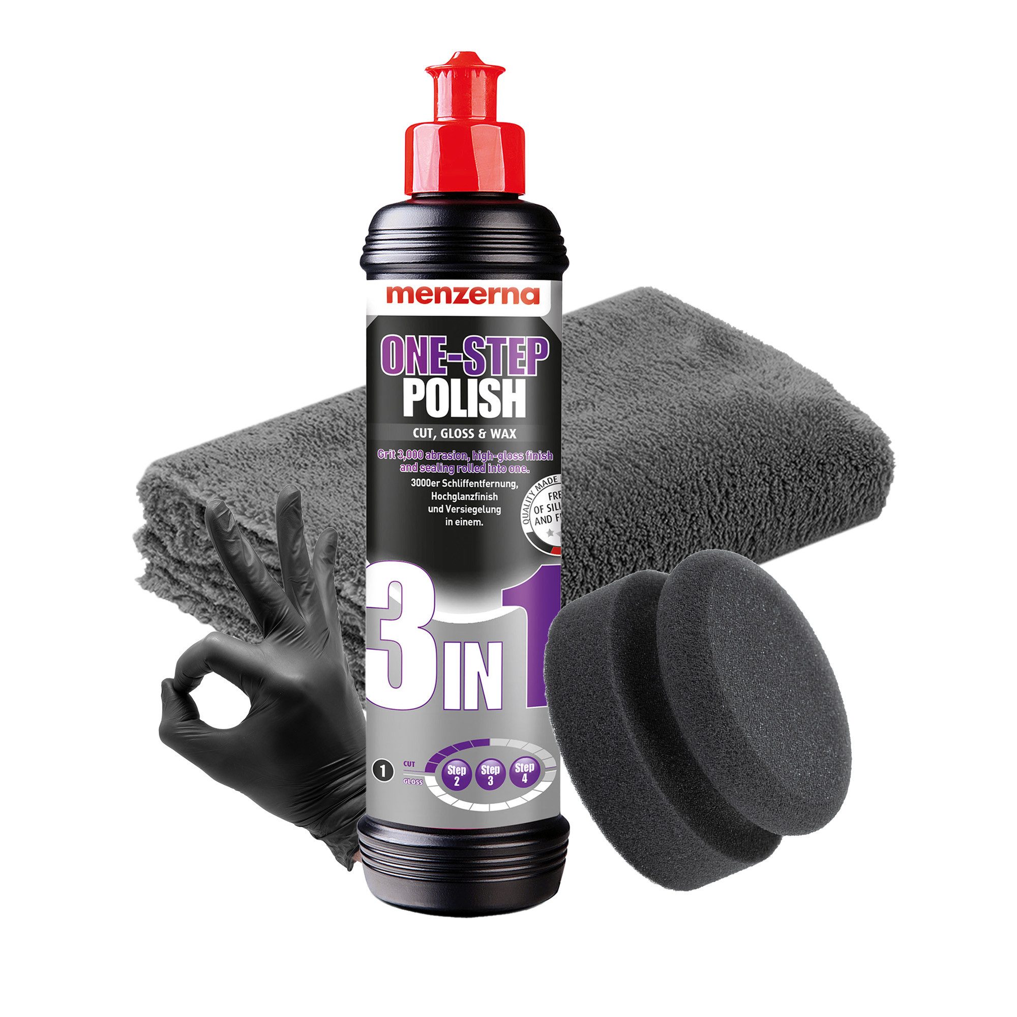 Auto Politur 3in1 Menzerna One Step Polish Set Autopolitur