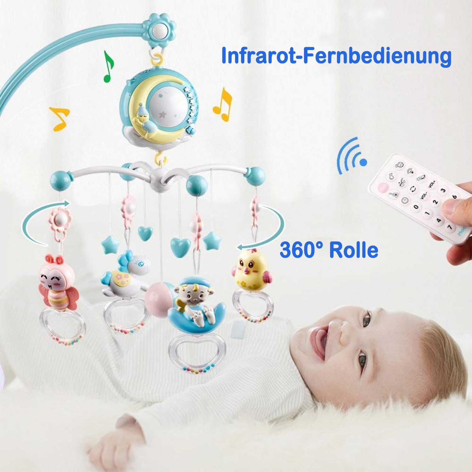 Esun Mobile BabyCrib Mobile Babybett mit Musik Lichtern,Timing-Funktion,Pro günstig online kaufen