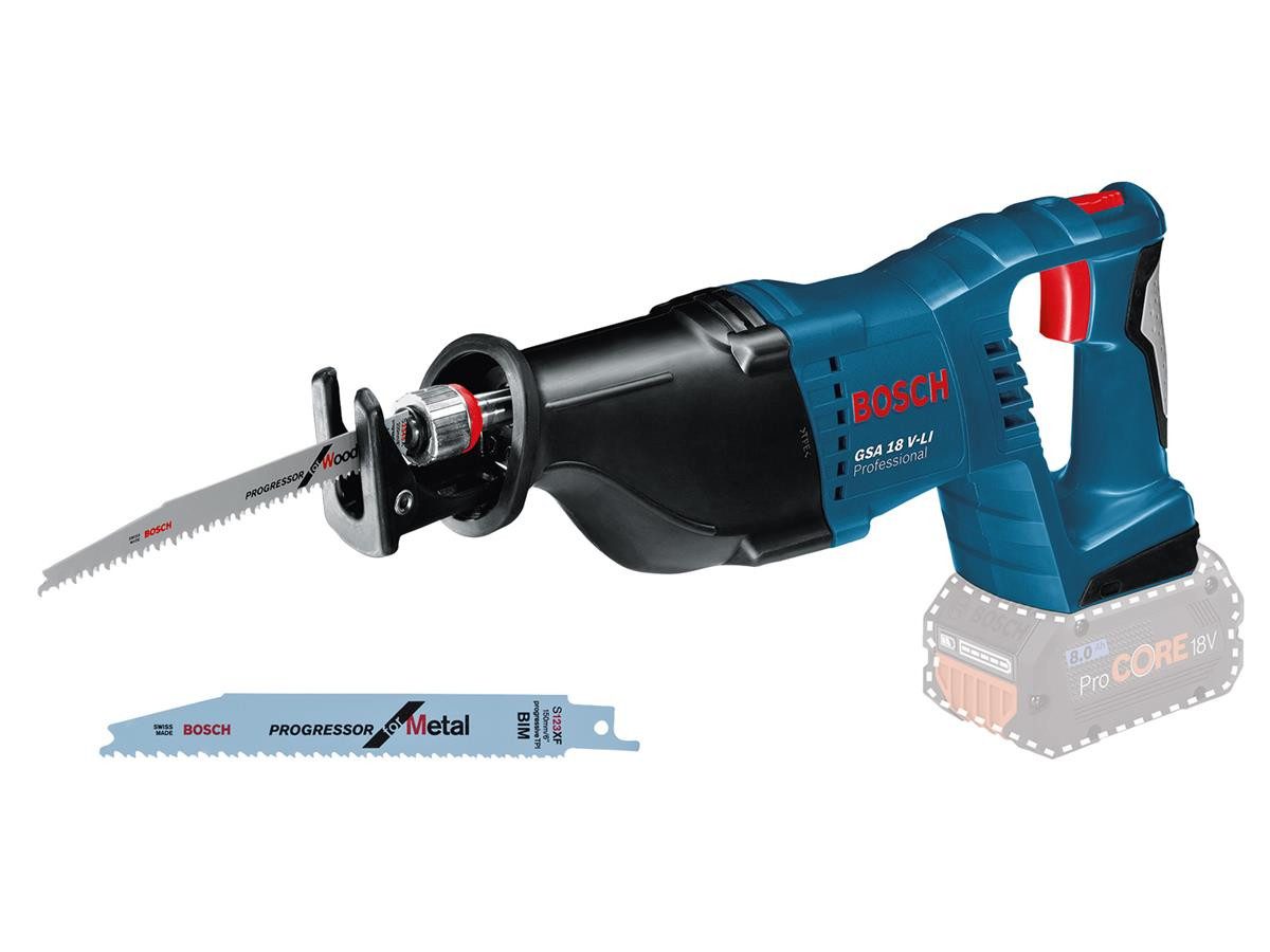 BOSCH Säbelsäge GSA 18 V-LI Solo/Karton, ohne Akkus und ohne Ladegerät