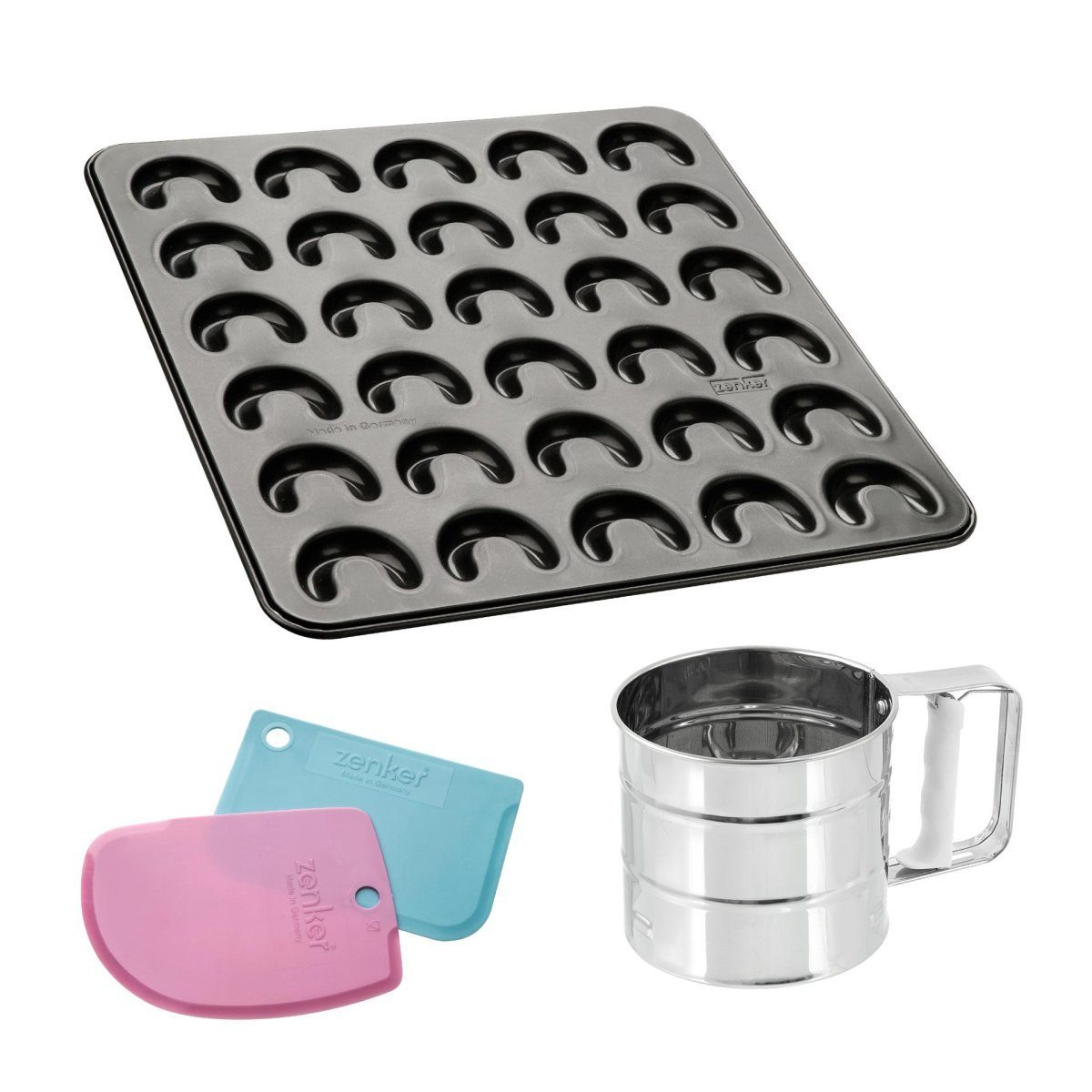Zenker Backblech Vanillekipferl Form, Backform, Plätzchenform, Weihnachten