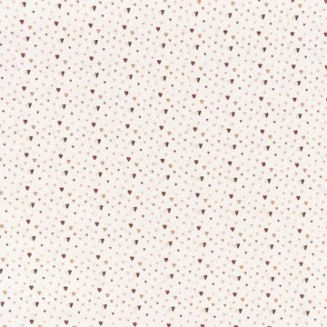 SCHÖNER LEBEN. Stoff Baumwollstoff Popeline Digitaldruck Herzchen weiß ziegelrot 1,50m, allergikergeeignet