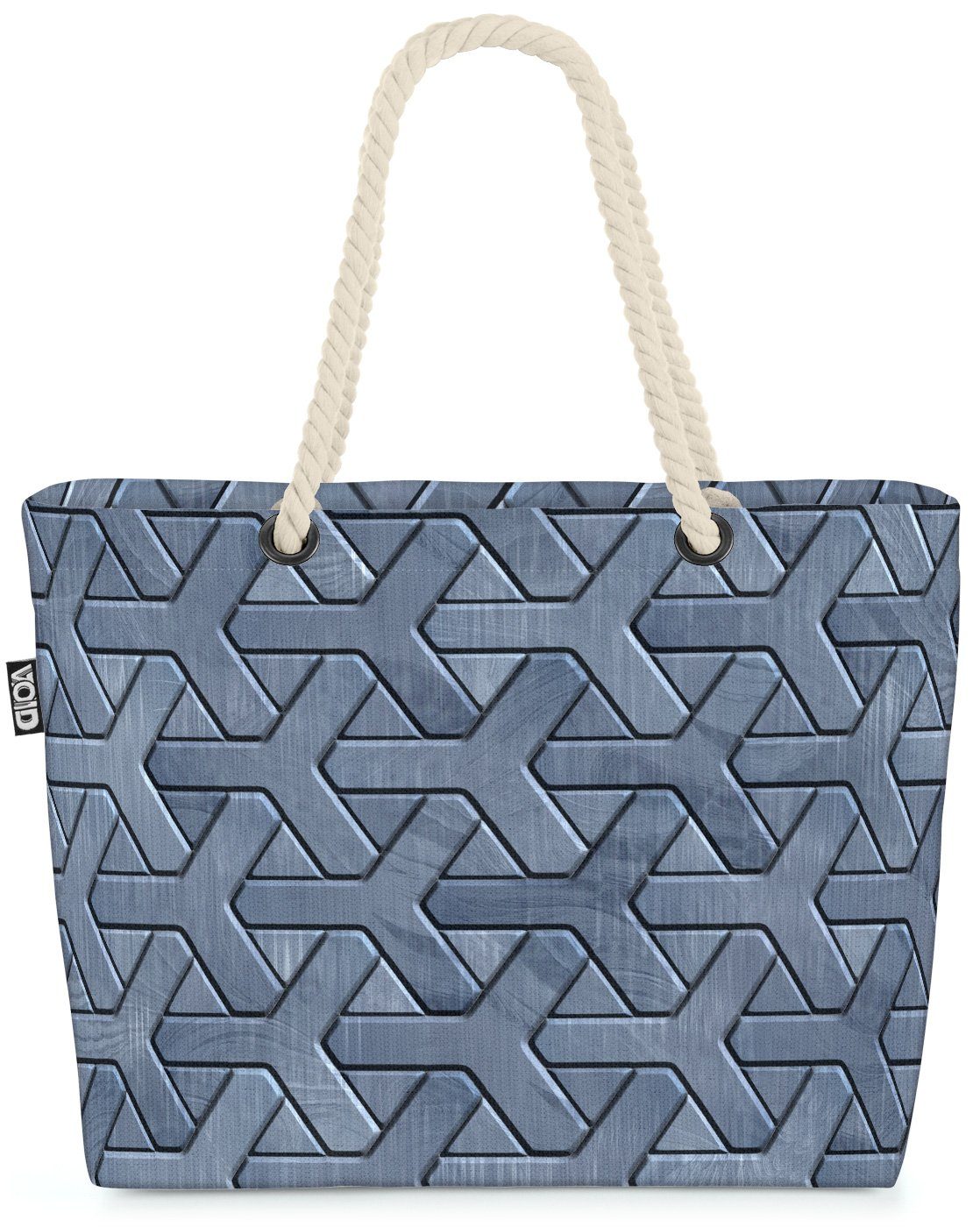 Metal Geometrisch Beach VOID Metall Grau gemustert Ornamente Muster Bag Strandtasche (1-tlg), Oberfläche