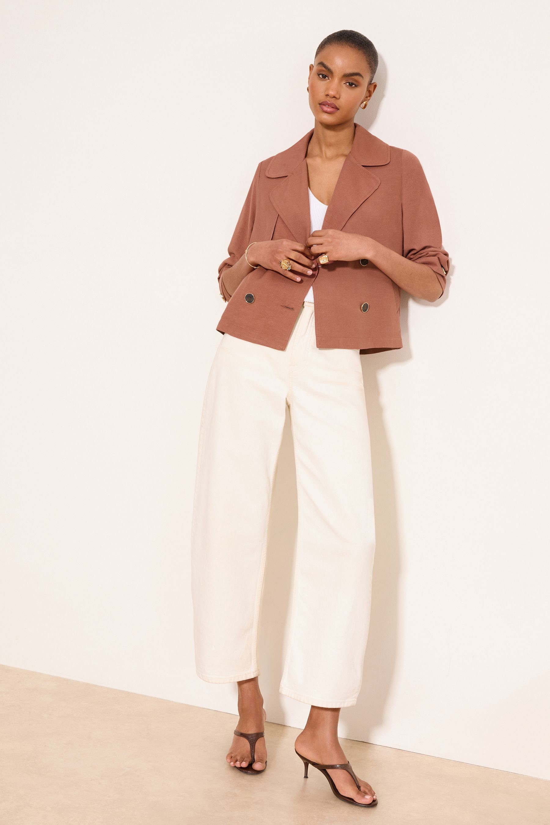 LIPSY Jackenblazer Lipsy Kurzer Trenchcoat, Regular (1-tlg)