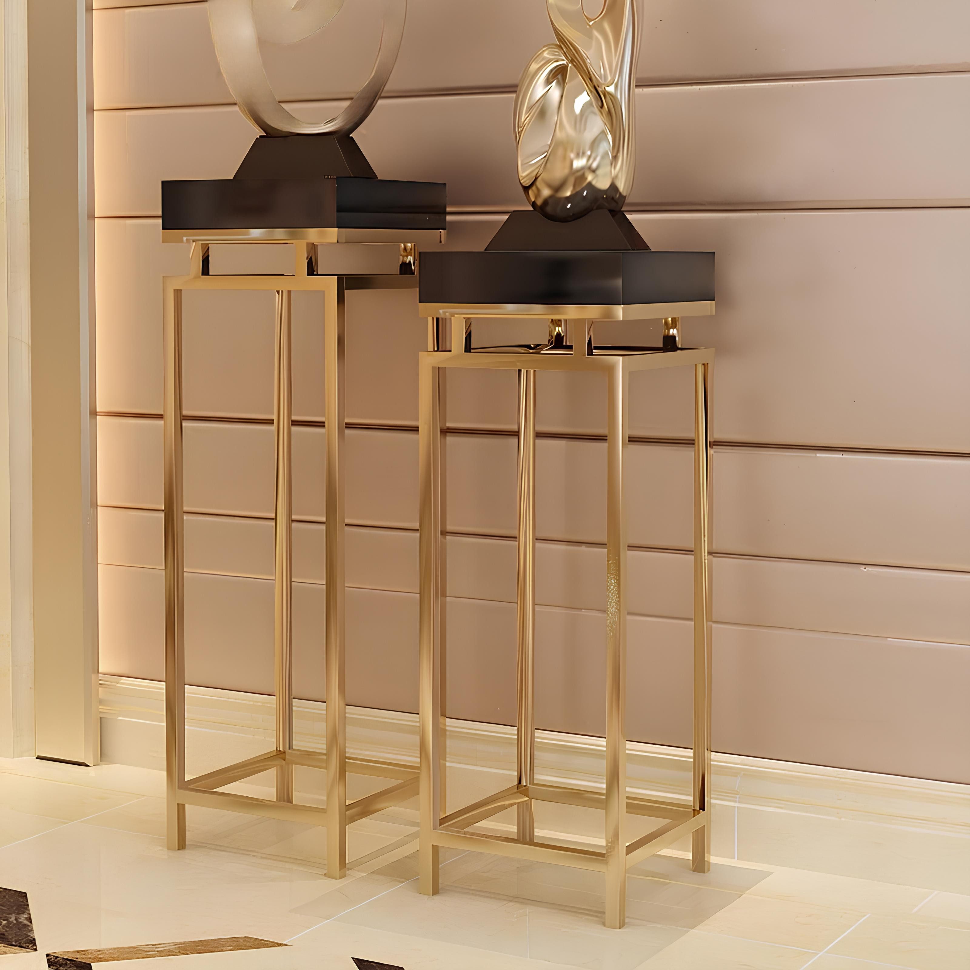 JVmoebel Blumenständer Edelstahl Pflanzenständer in Gold mit elegantem Design (1er-Set), Made in Europa