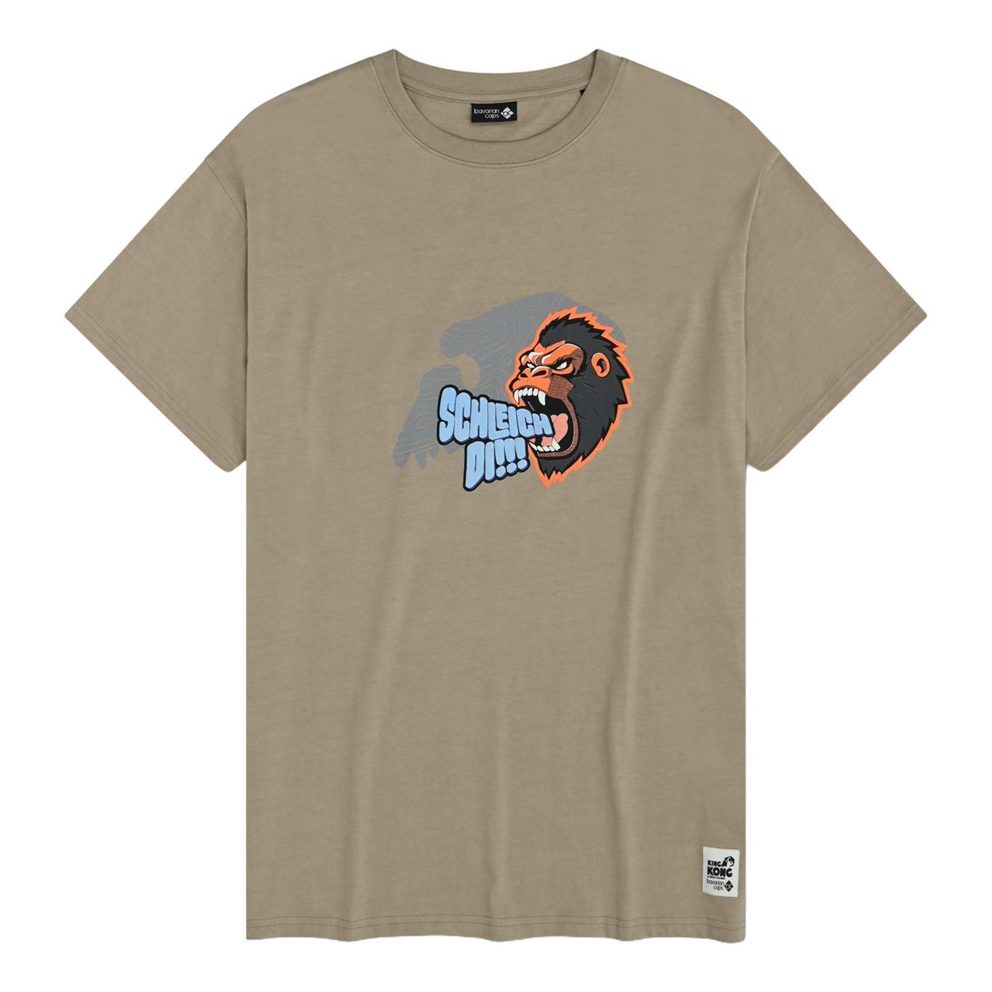 Bavarian Caps T-Shirt Bavarian Caps T-Shirt "King Kong" - beige (T-Shirt, T-Shirt) Schleich di! Spruch
