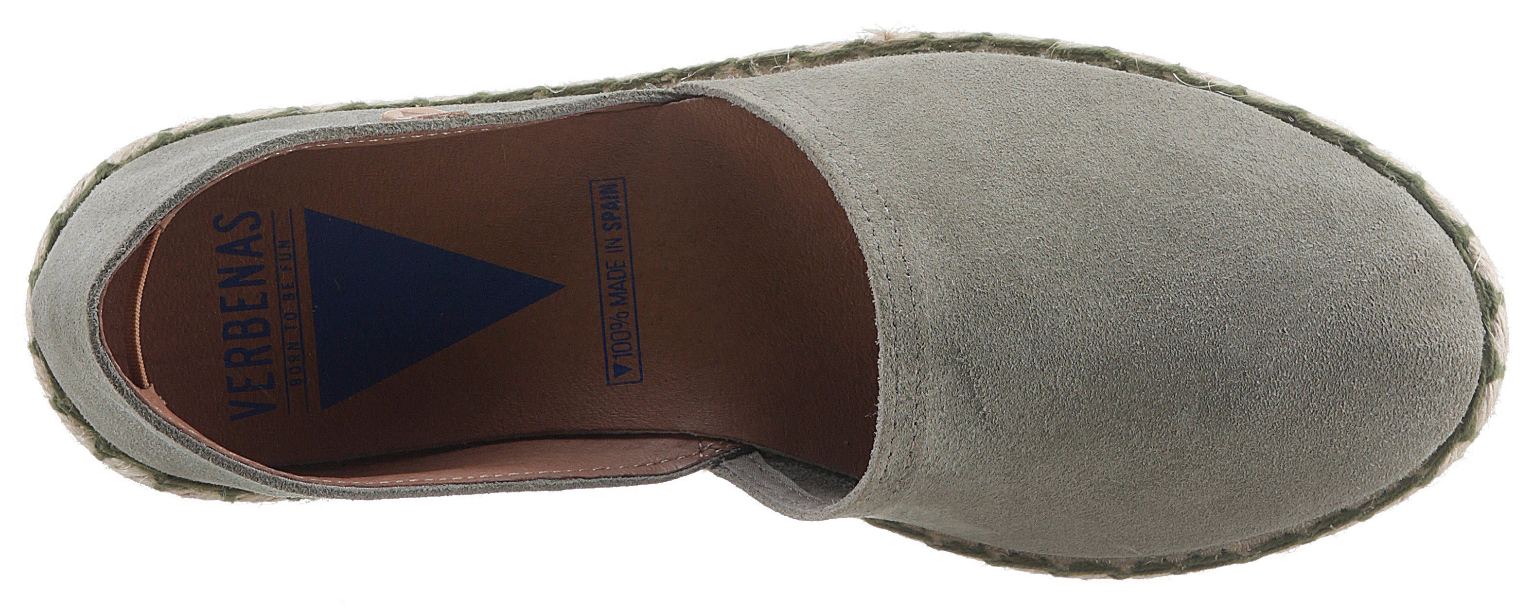 VERBENAS Espadrille mit typischem hellkhaki Jute-Rahmen