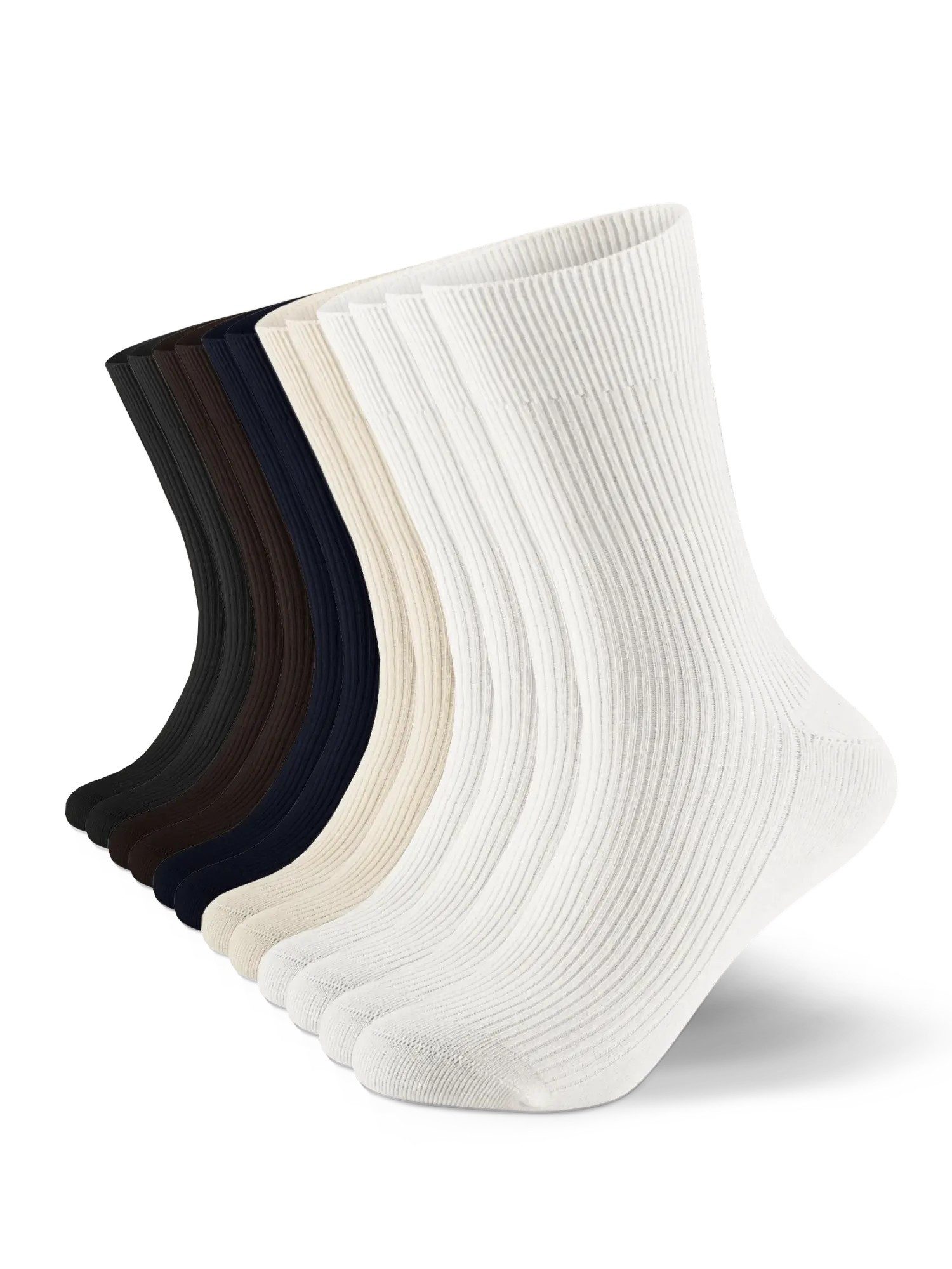 von Jungfeld Socken Fine Ribbed Bundle Bio-Baumwolle 35-46 Unisex 12 (12-Paar, 12) Feingerippte Socken mit verstärkter Ferse & Spitze im Vorteils-Set