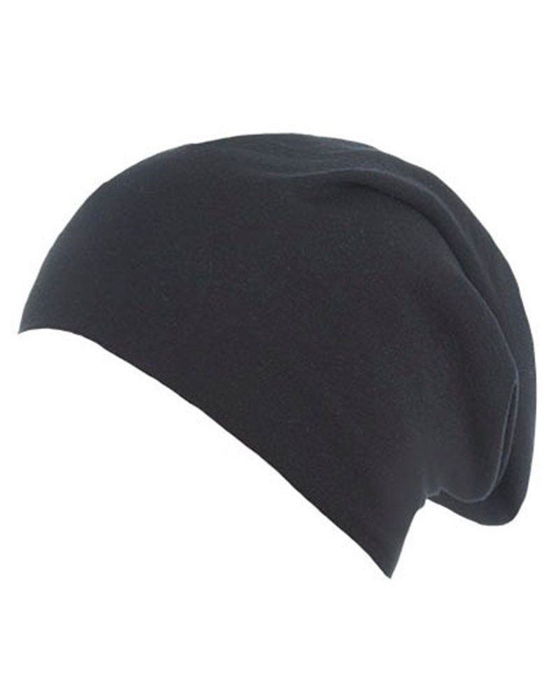 Goodman Design Jerseymütze Unisex Beanie Leichte Mütze etwas länger geschnitten angenehmer Tragekomfort Schwarz